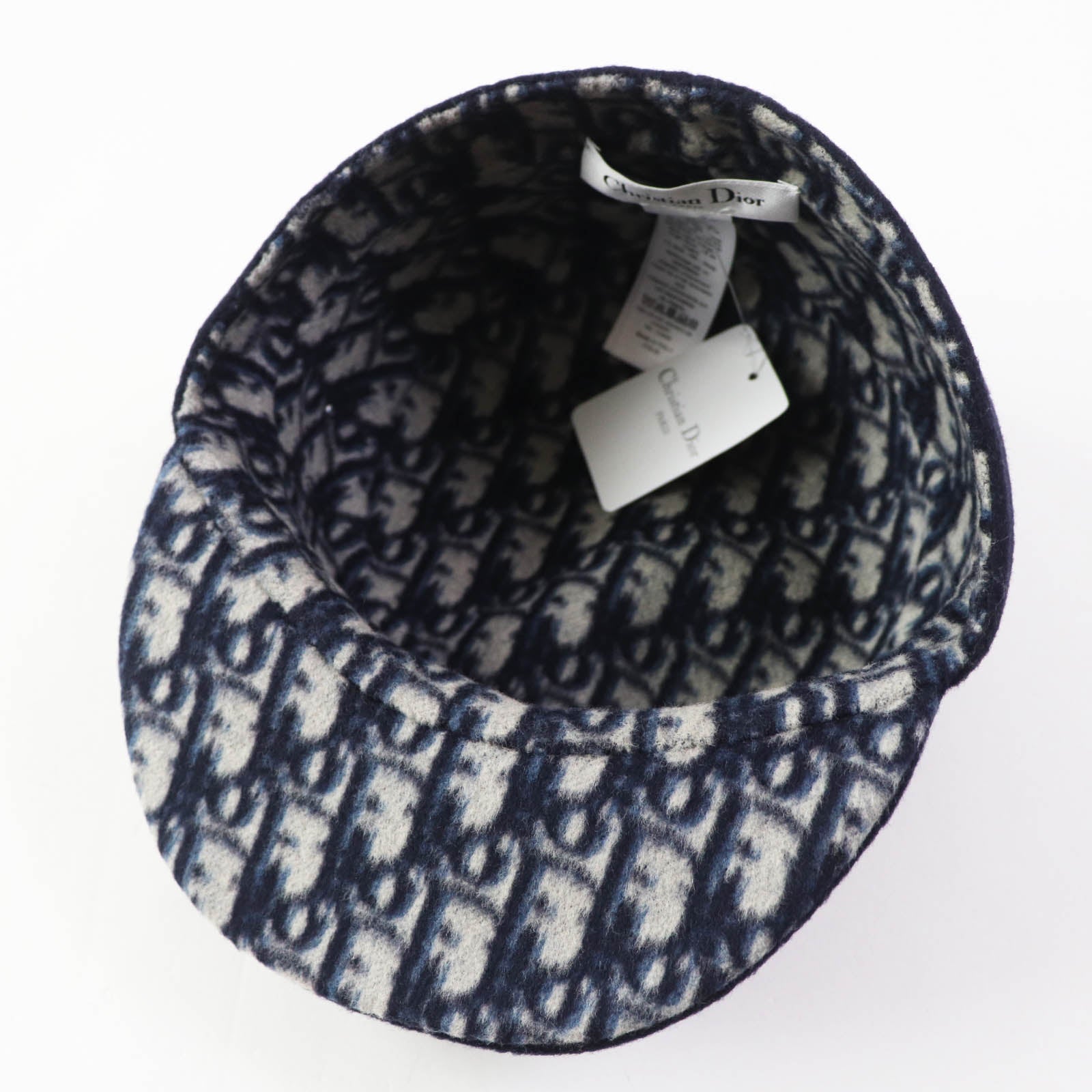 Dior Wool Silk Oblique Cap Dark Navy