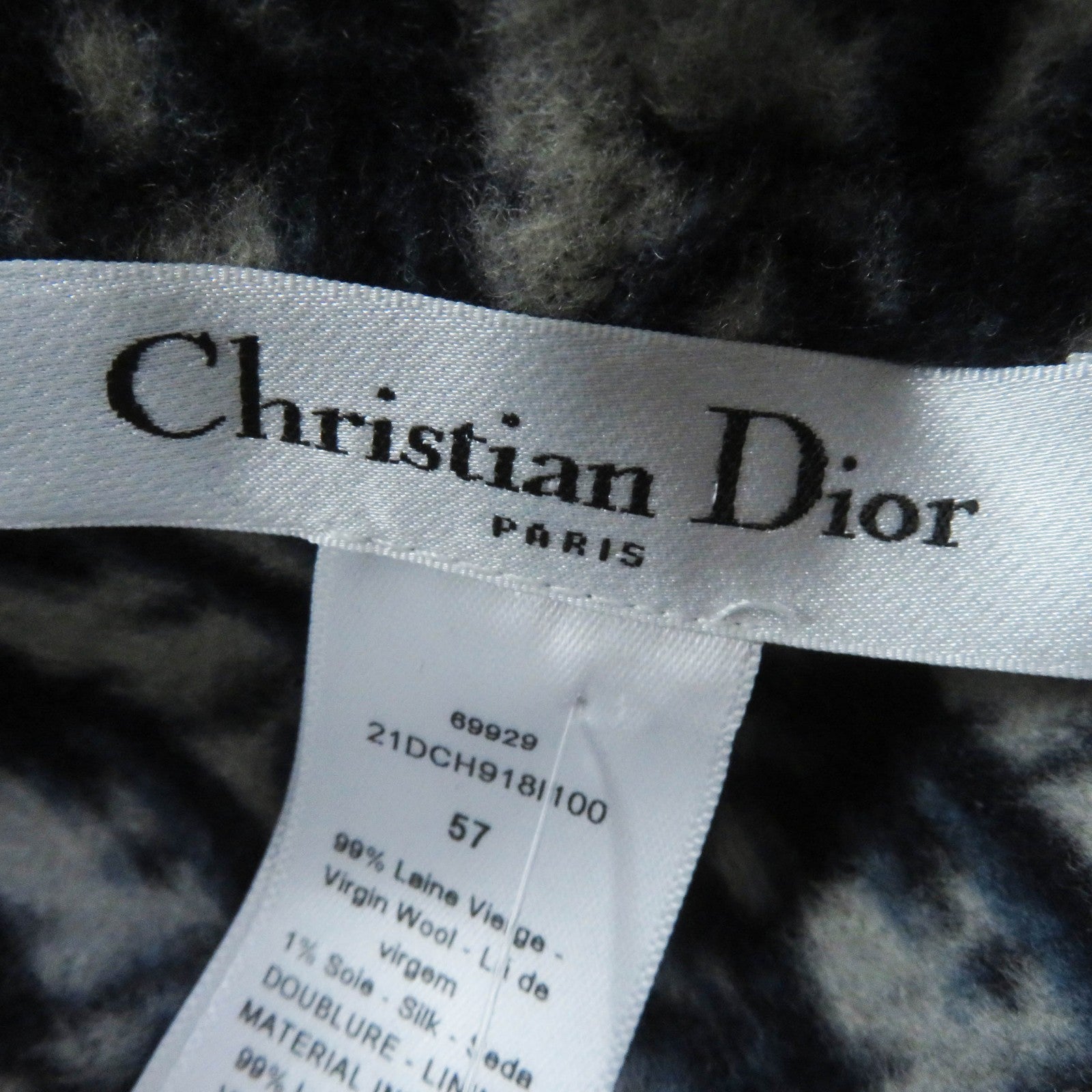 Dior Wool Silk Oblique Cap Dark Navy