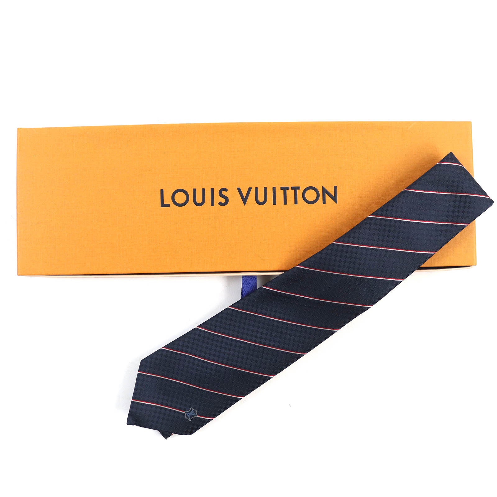 Louis Vuitton Silk Damier Stripes Tie M78755