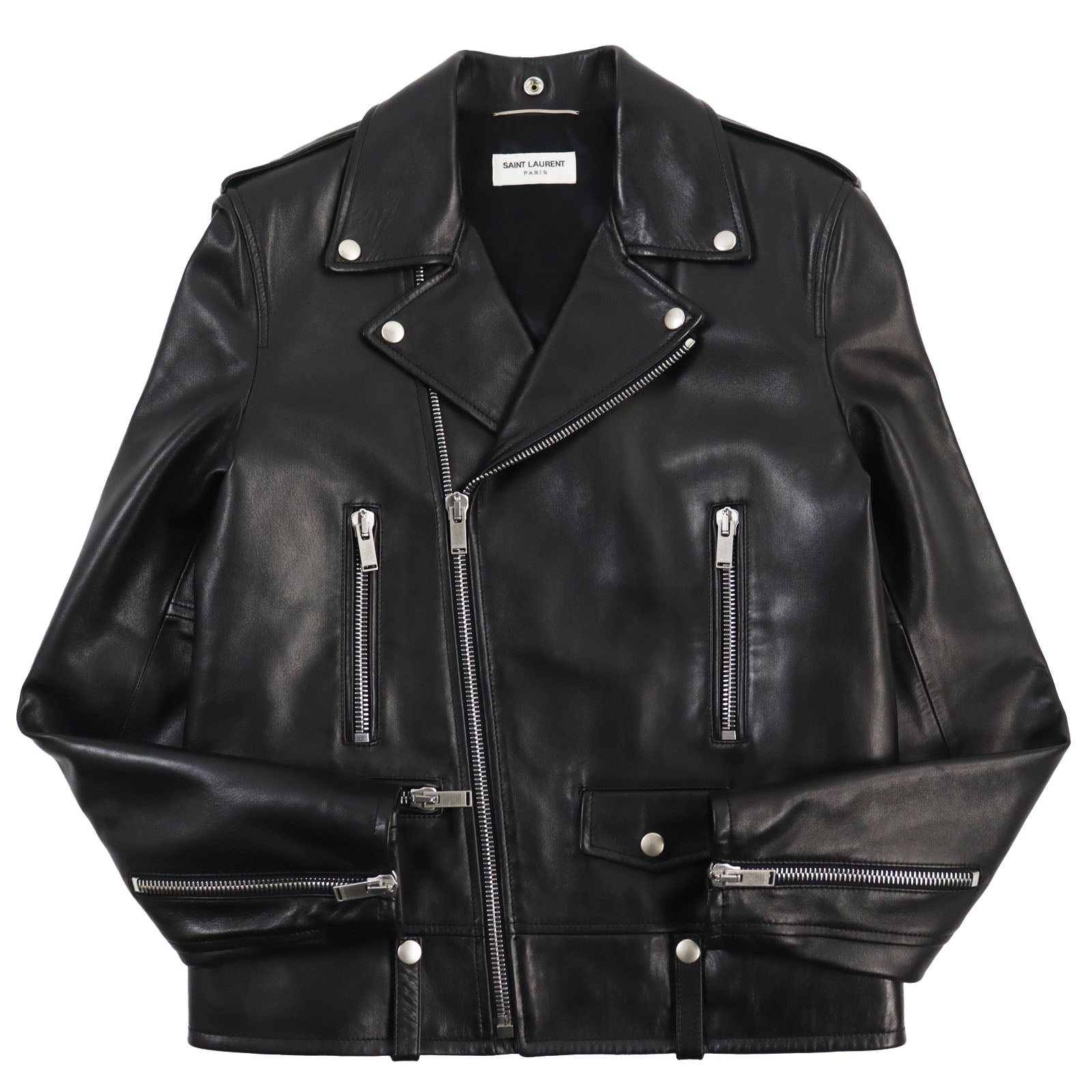 Saint Laurent Lamb Leather Motorcycle Jacket Black