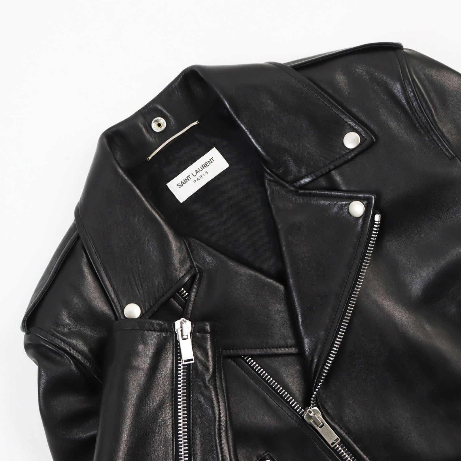 Saint Laurent Lamb Leather Motorcycle Jacket Black