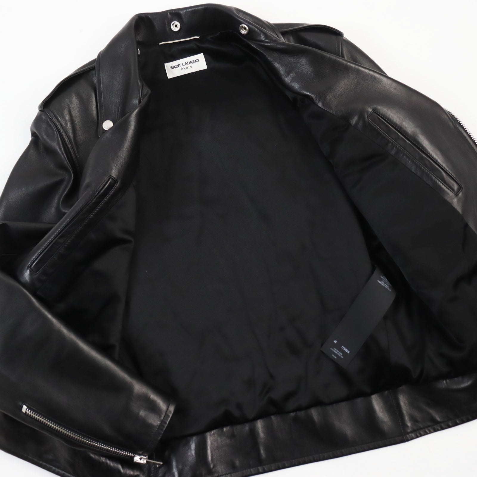 Saint Laurent Lamb Leather Motorcycle Jacket Black