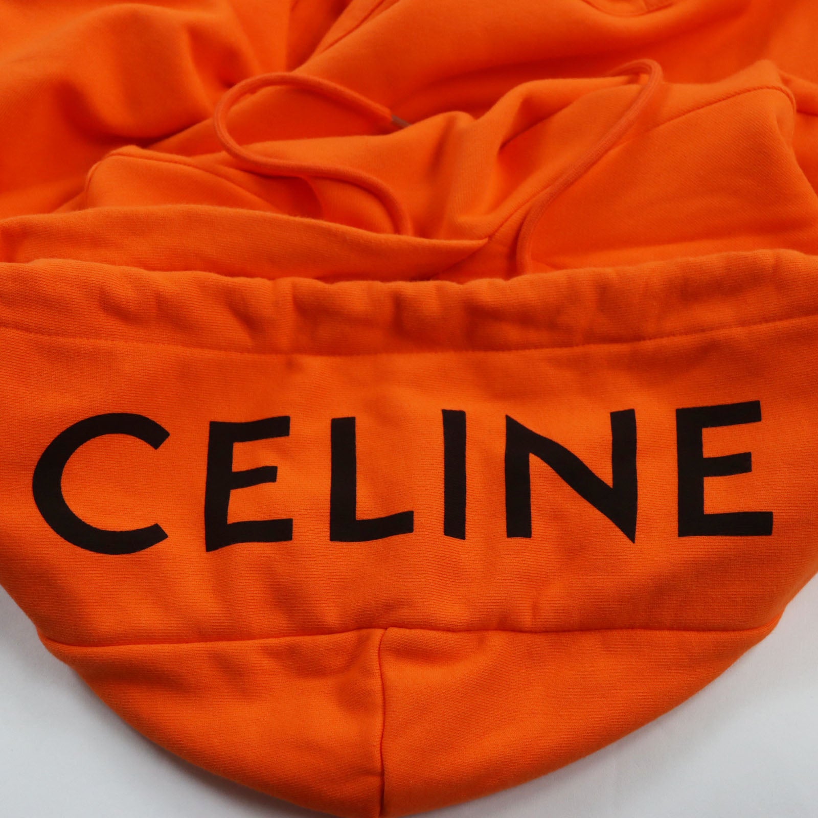 Celine Cotton Loose Hoodie Sweatshirt Orange M