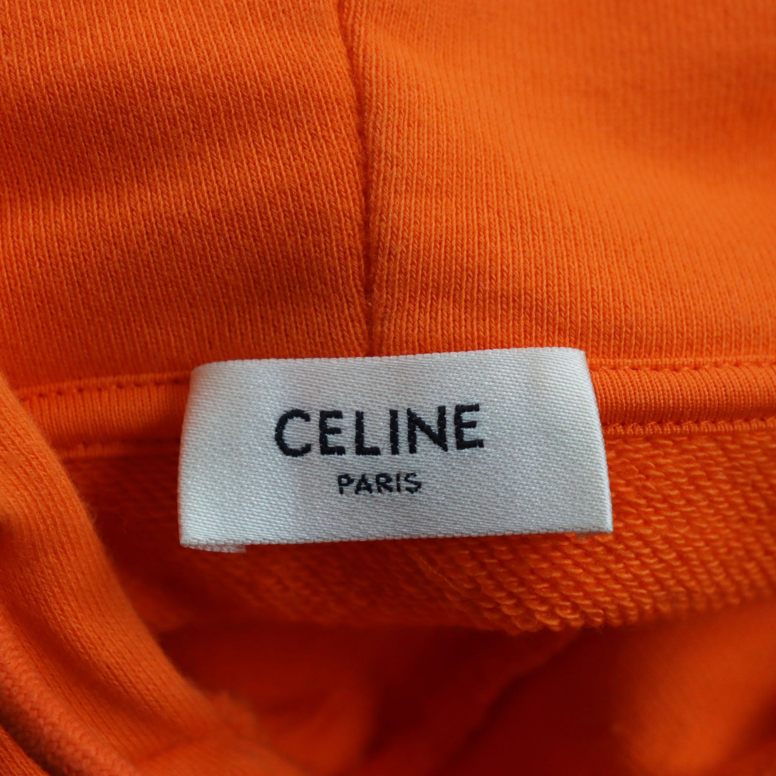 Celine Cotton Loose Hoodie Sweatshirt Orange M