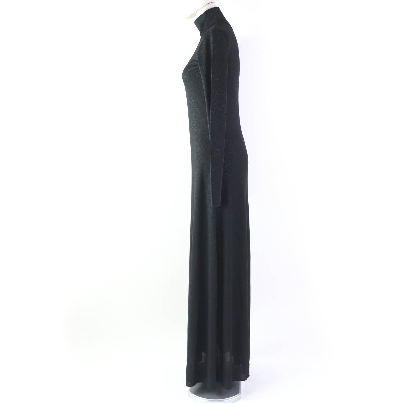 Max Mara High Neck Maxi A-line Dress Black S