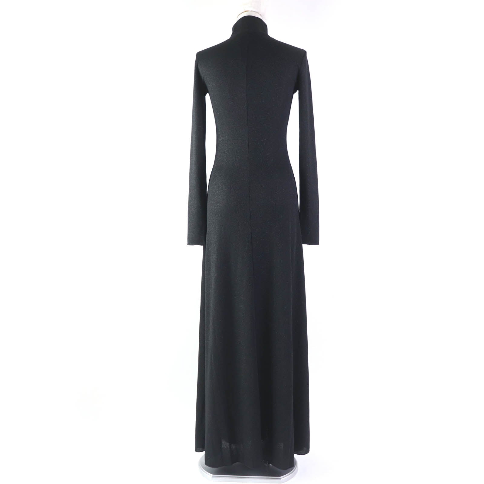 Max Mara High Neck Maxi A-line Dress Black S