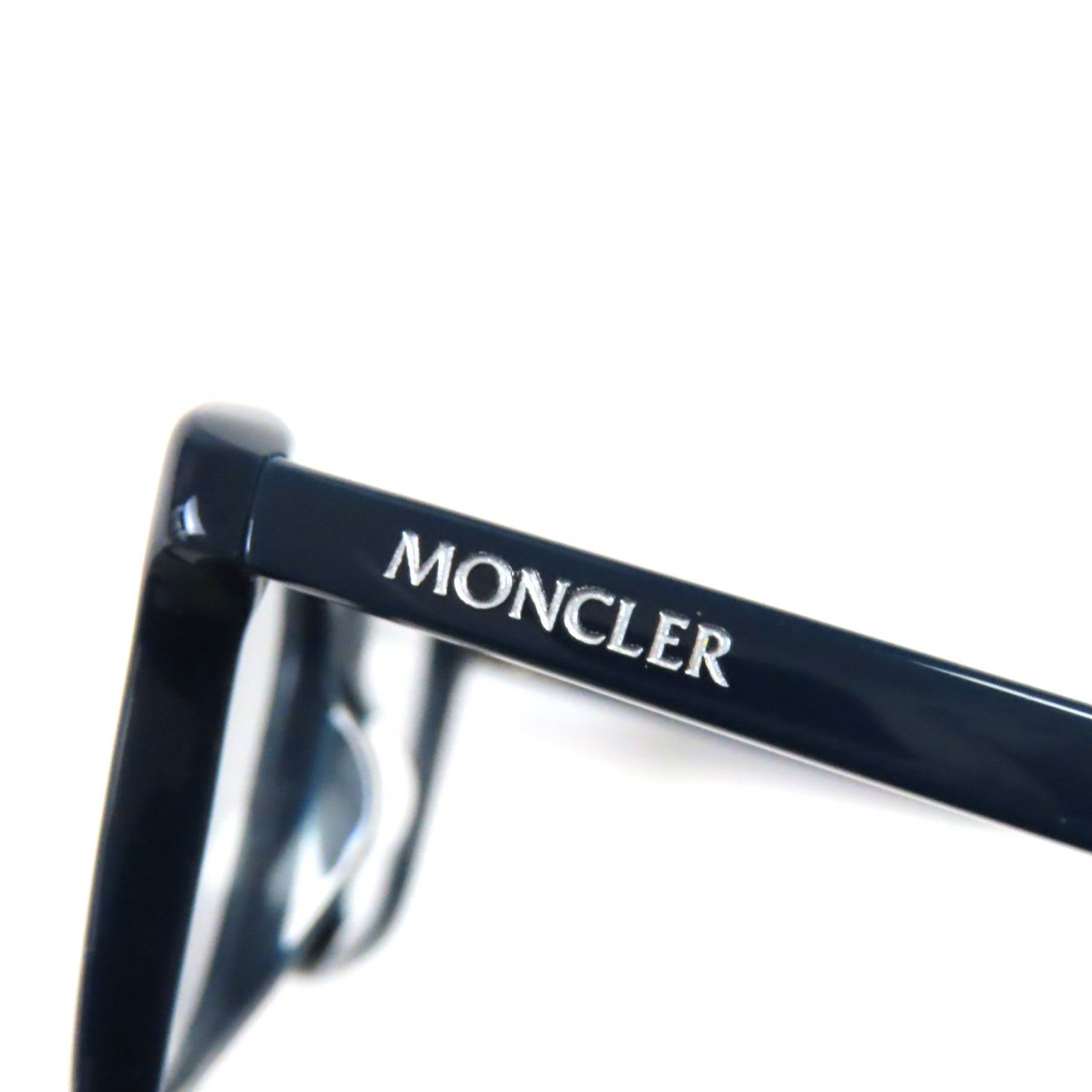 Moncler Logo Square Glasses Eyewear Navy