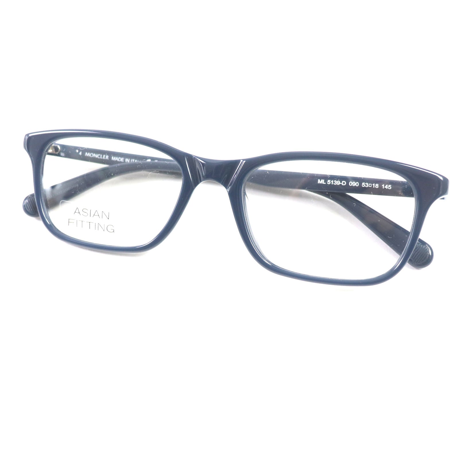 Moncler Logo Square Glasses Eyewear Navy