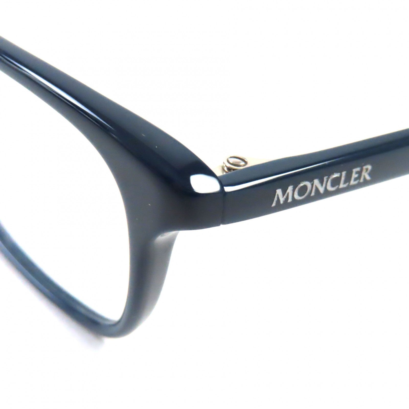 Moncler Logo Square Glasses Eyewear Navy