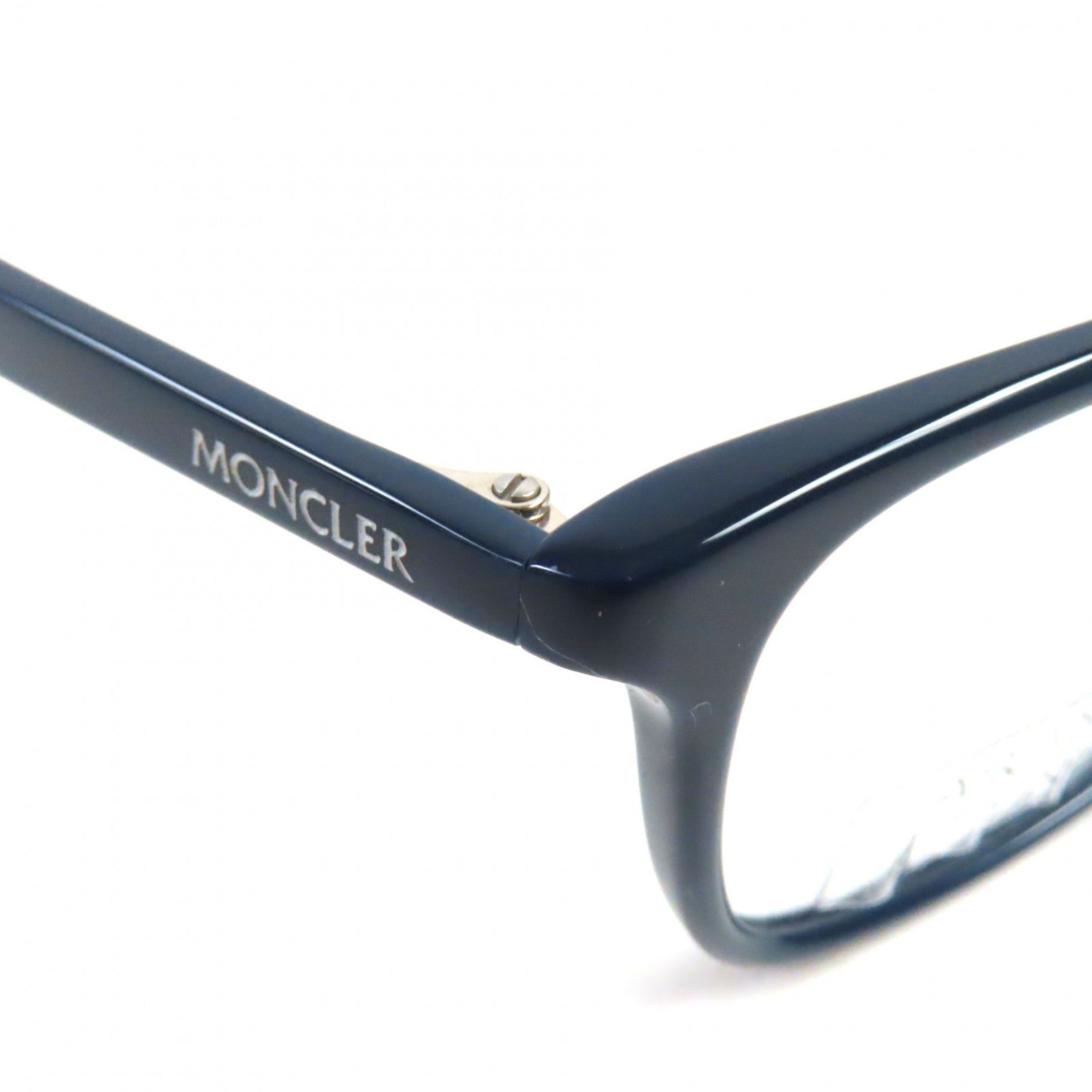 Moncler Logo Square Glasses Eyewear Navy