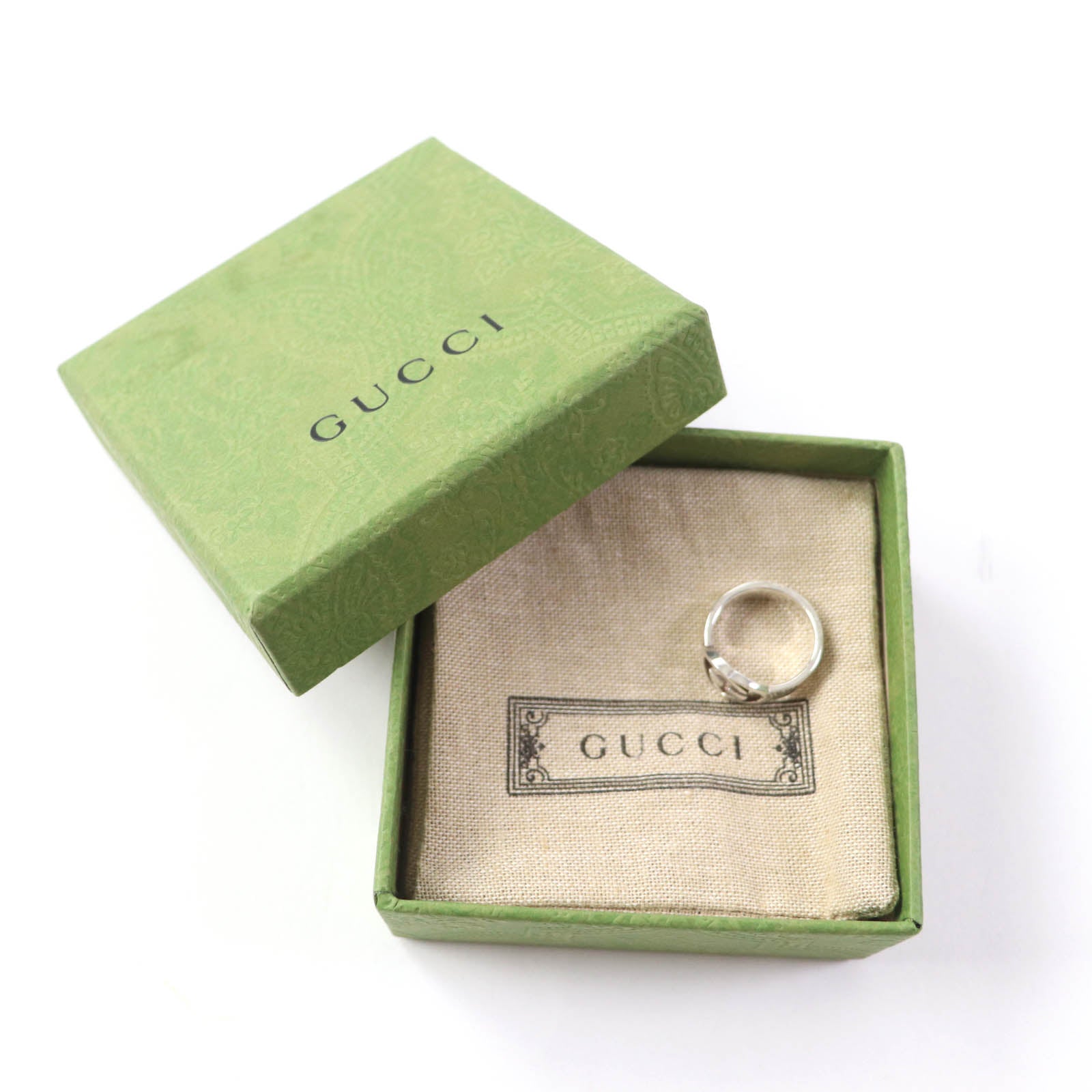 GUCCI Silver Interlocking G Ring