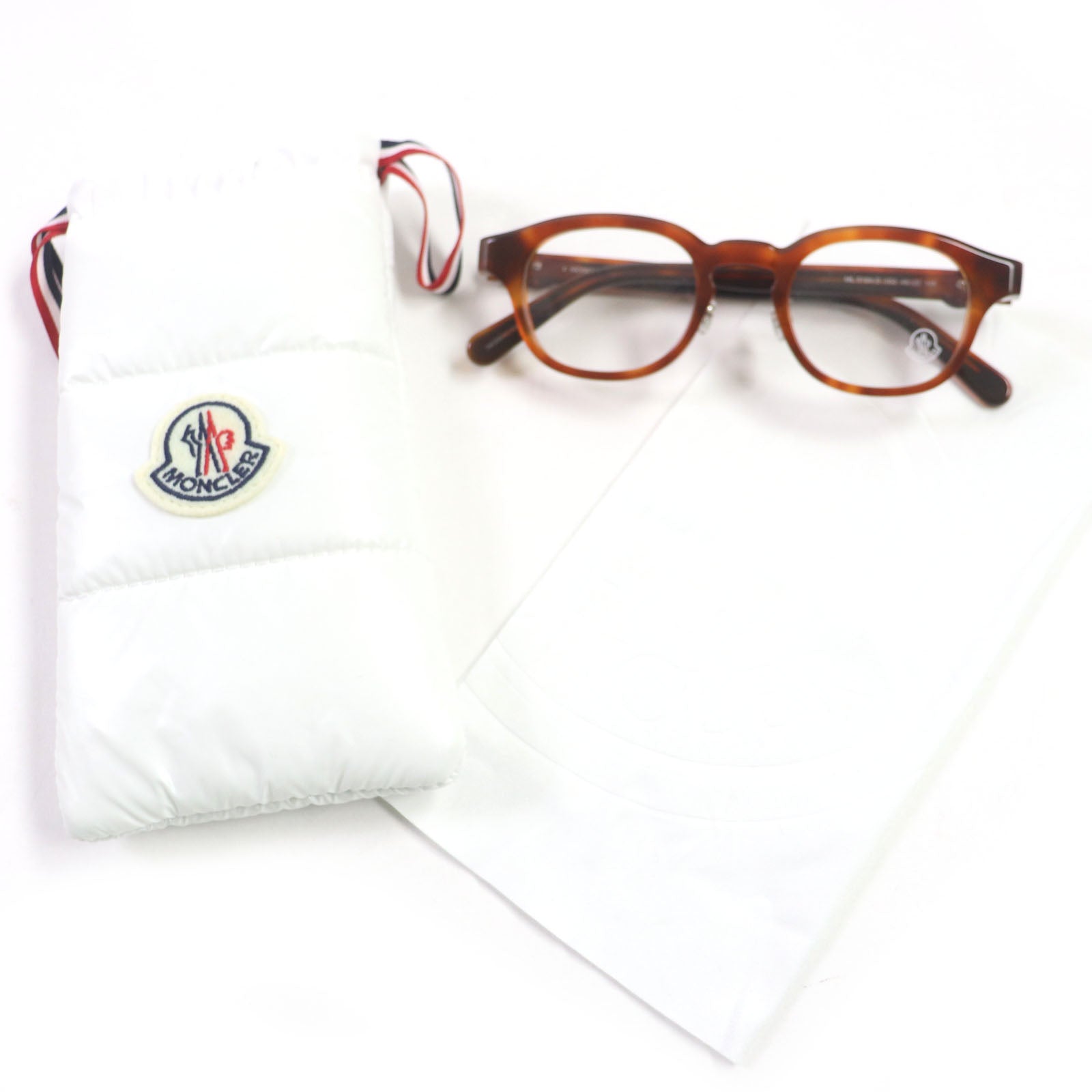 Moncler Logo Metal Marble Glasses Eyewear