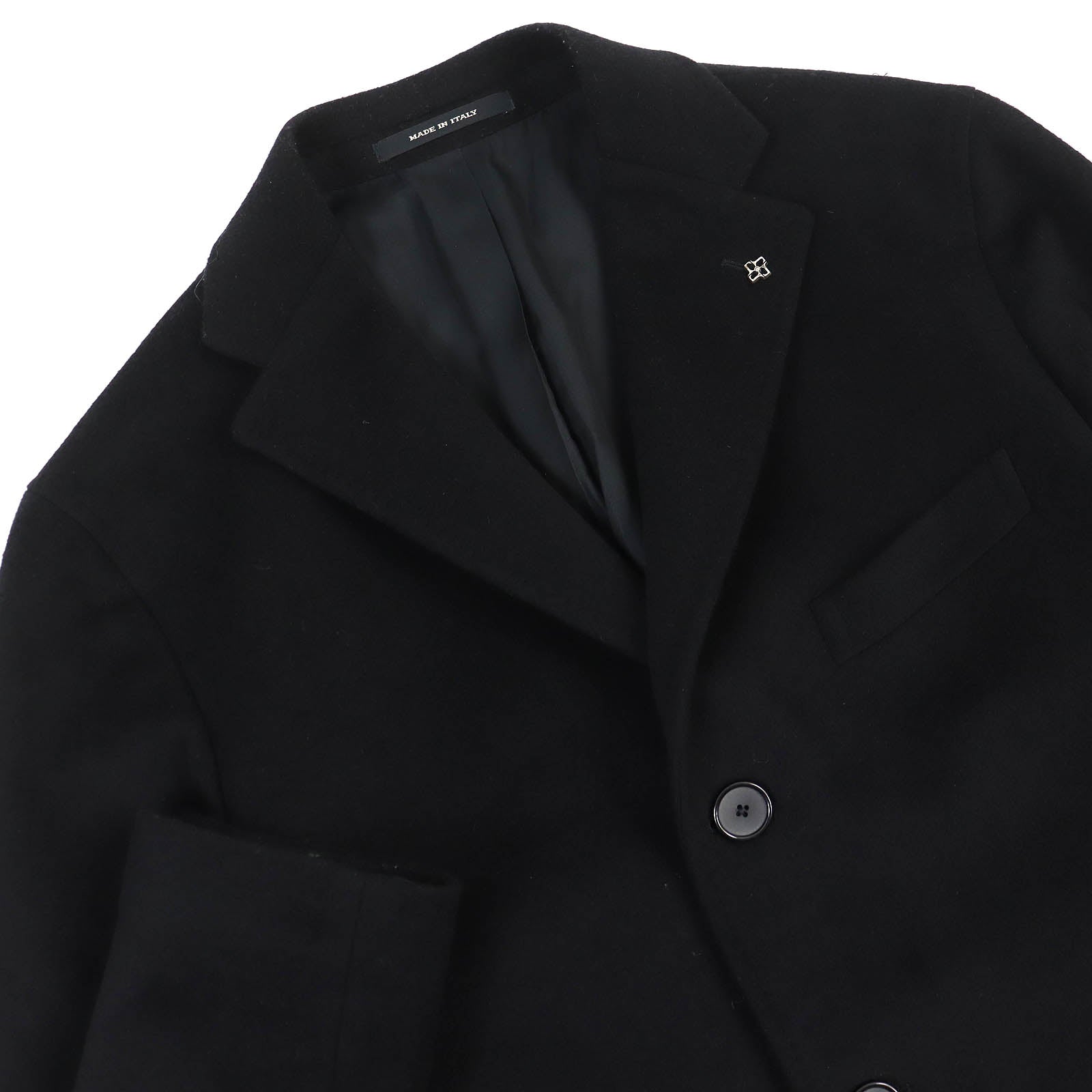 TAGLIATORE Wool Single Long Coat Black