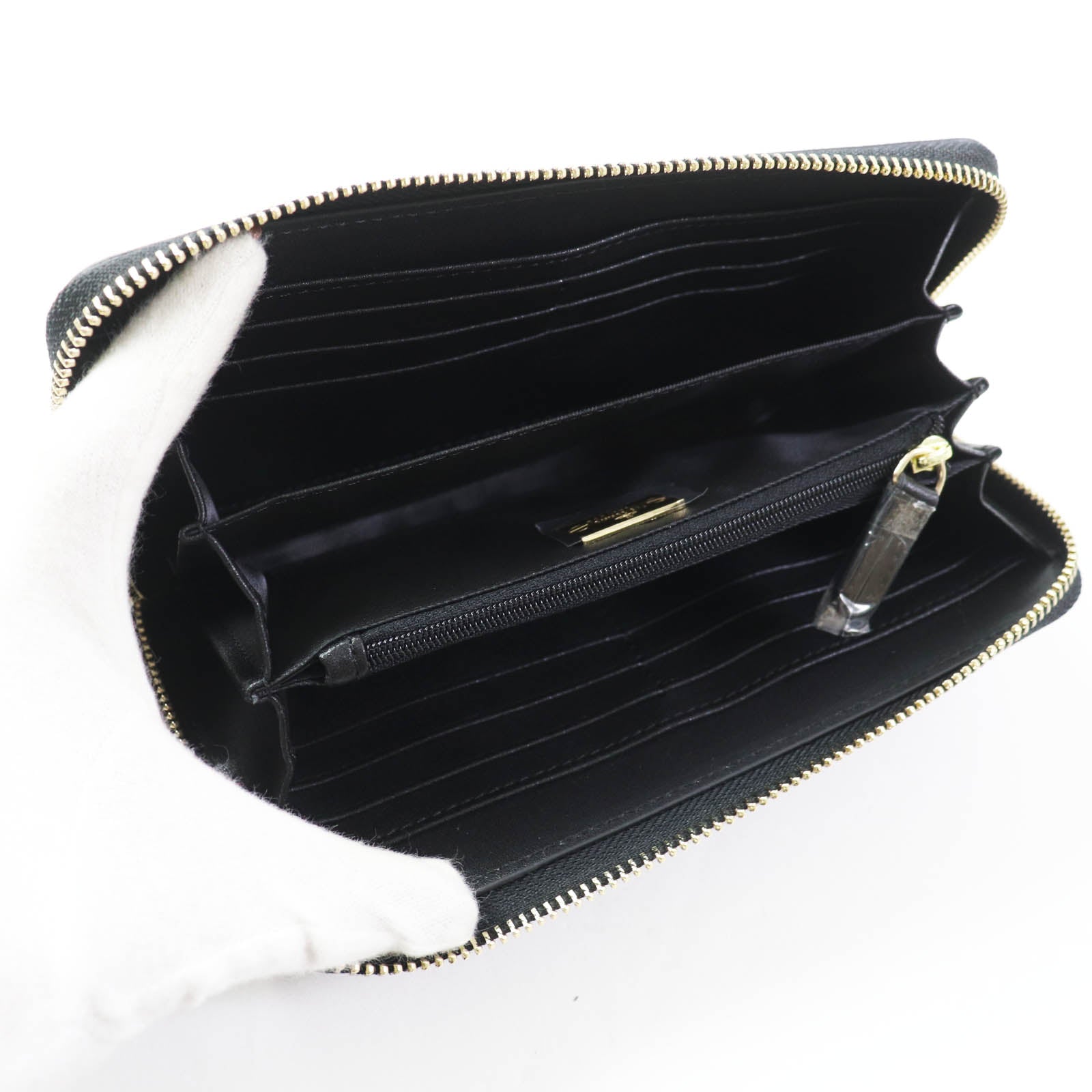 Vivienne Westwood OrbMetal Zip Wallet Black Gold