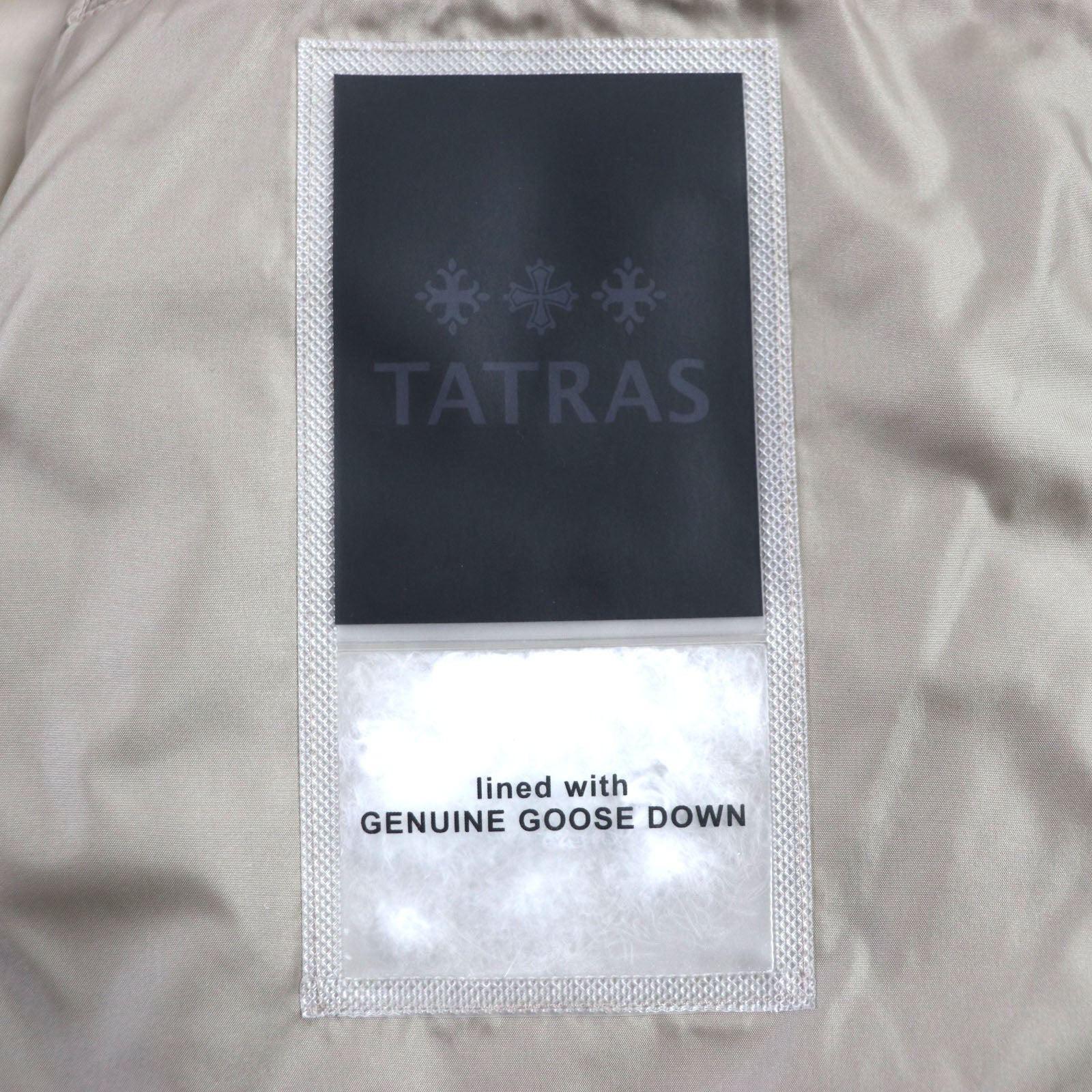 TATRAS Nylon No-collar Down Jacket Beige