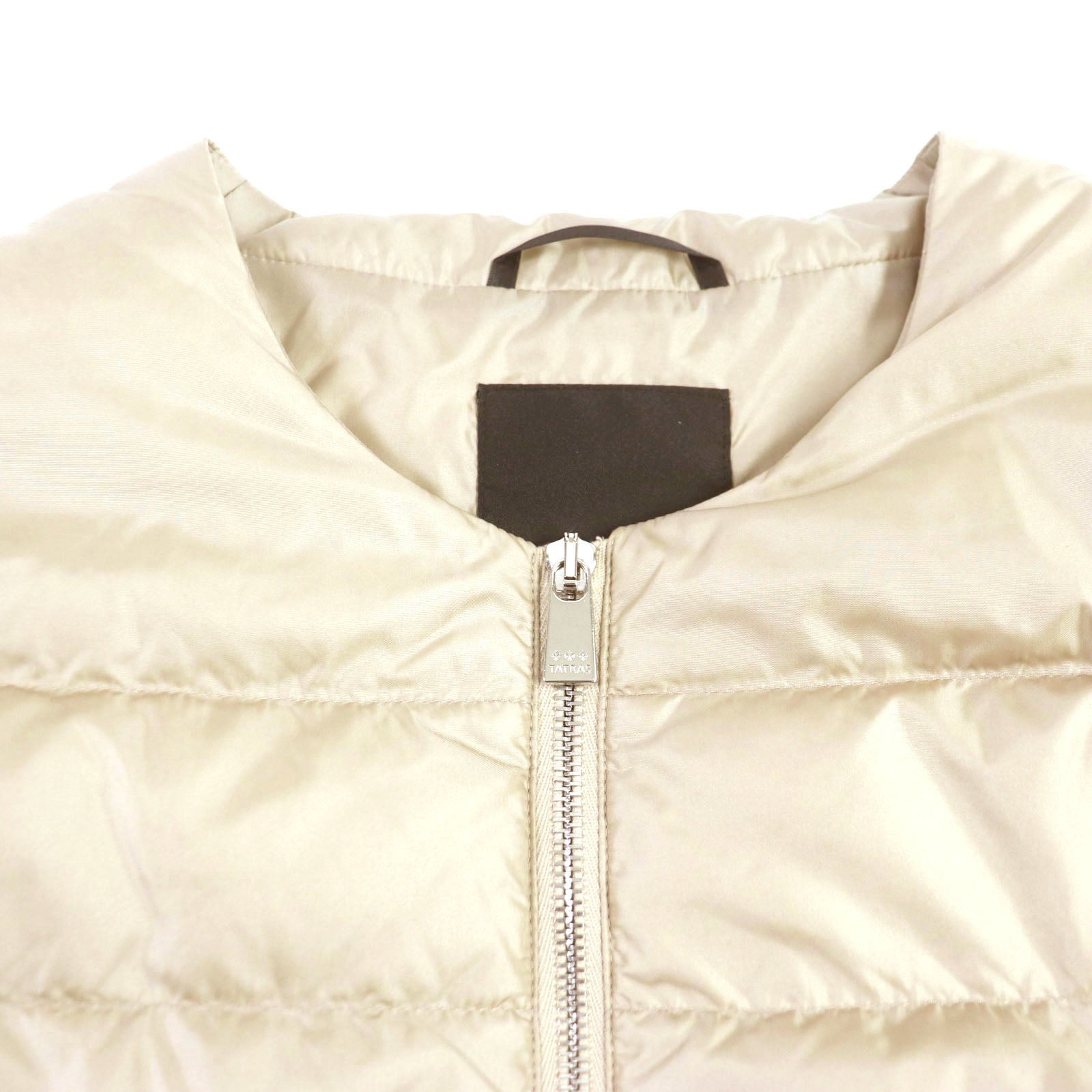 TATRAS Nylon No-collar Down Jacket Beige