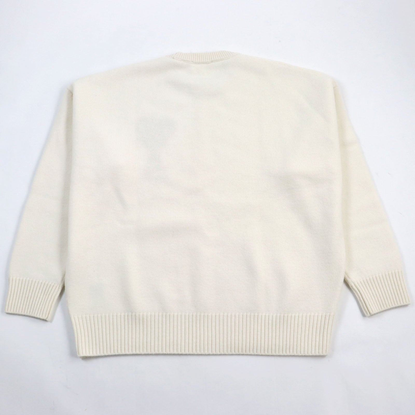 AMI DE COEUR Wool Heart Logo Knit Ivory XL