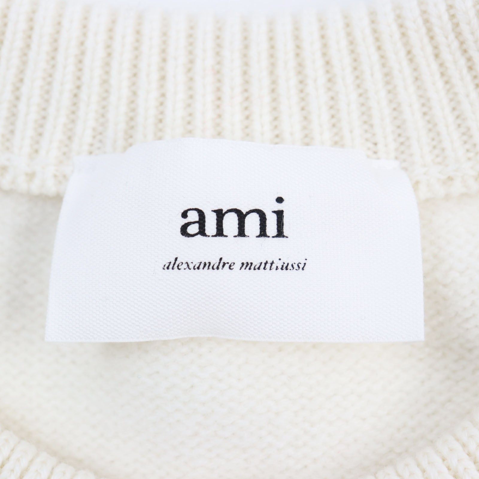 AMI DE COEUR Wool Heart Logo Knit Ivory XL