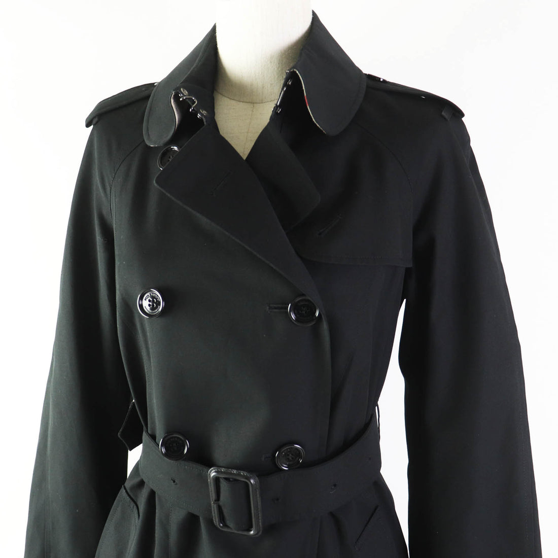 Burberry Nova Check Short Trench Coat Black 34