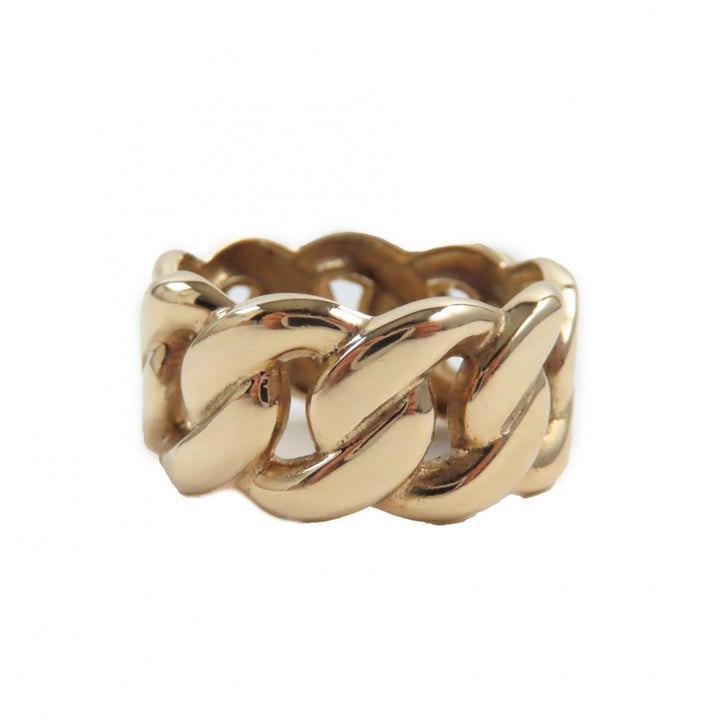 AVALANCHE K10 Gold Miami Ring for Men