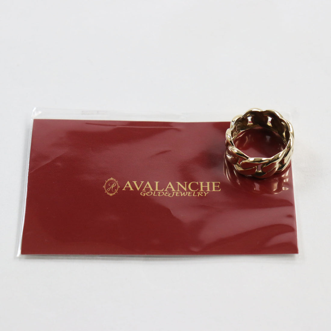 AVALANCHE K10 Gold Miami Ring for Men