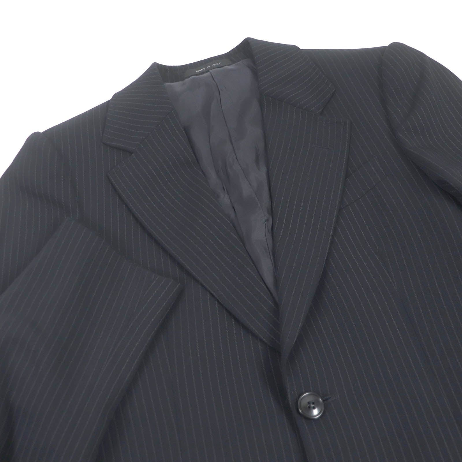 Emporio Armani Wool Nylon Suit Black Stripe