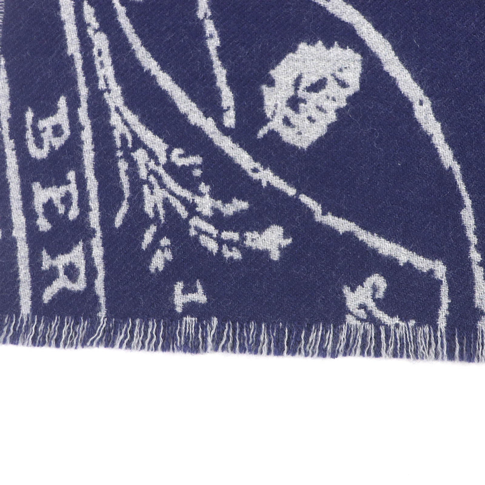 Berluti Wool Calligraphy Scritto Fringe Scarf