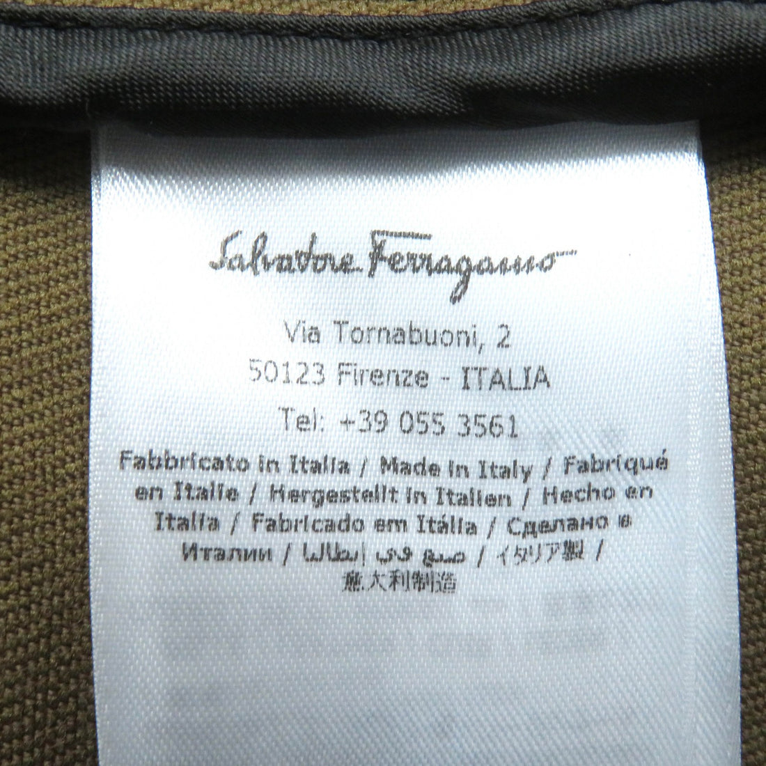 Salvatore Ferragamo Nylon Wool Lamb Leather Coat