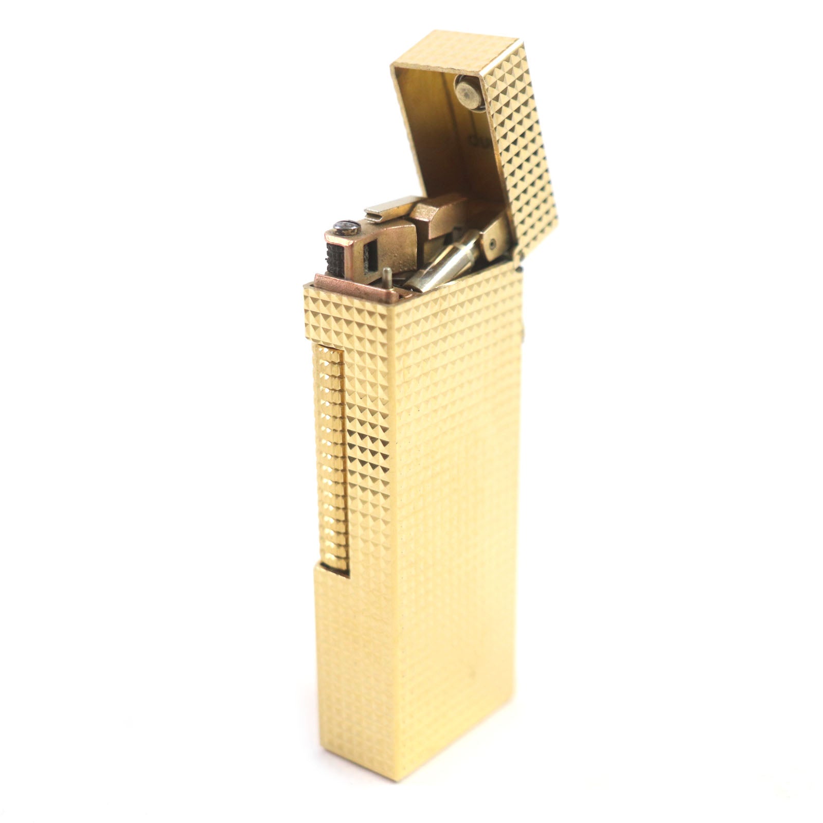 Dunhill Square Diamond Head Roller Gas Lighter Gold