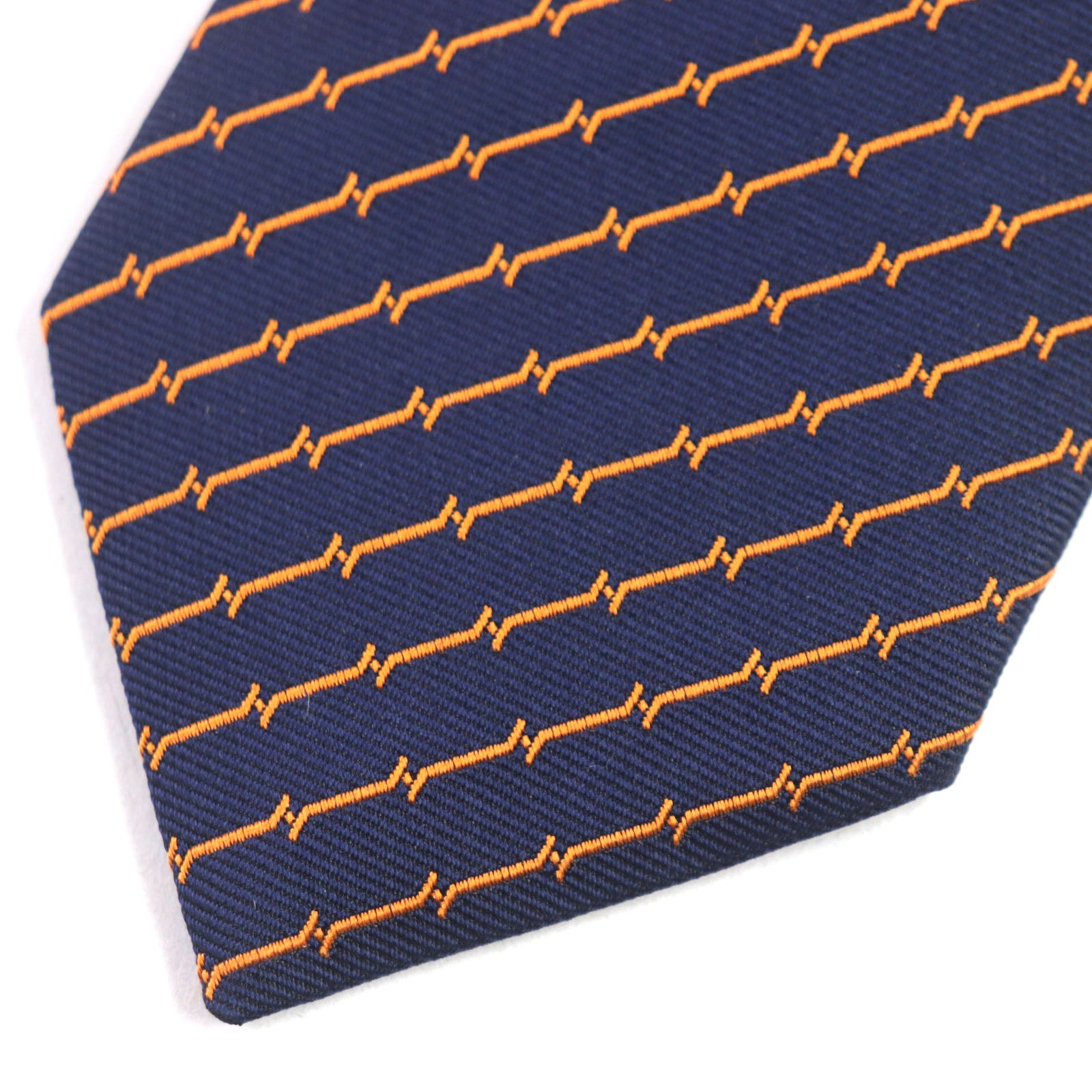 Hermes Silk Tie H Logo Stripe 2.8"