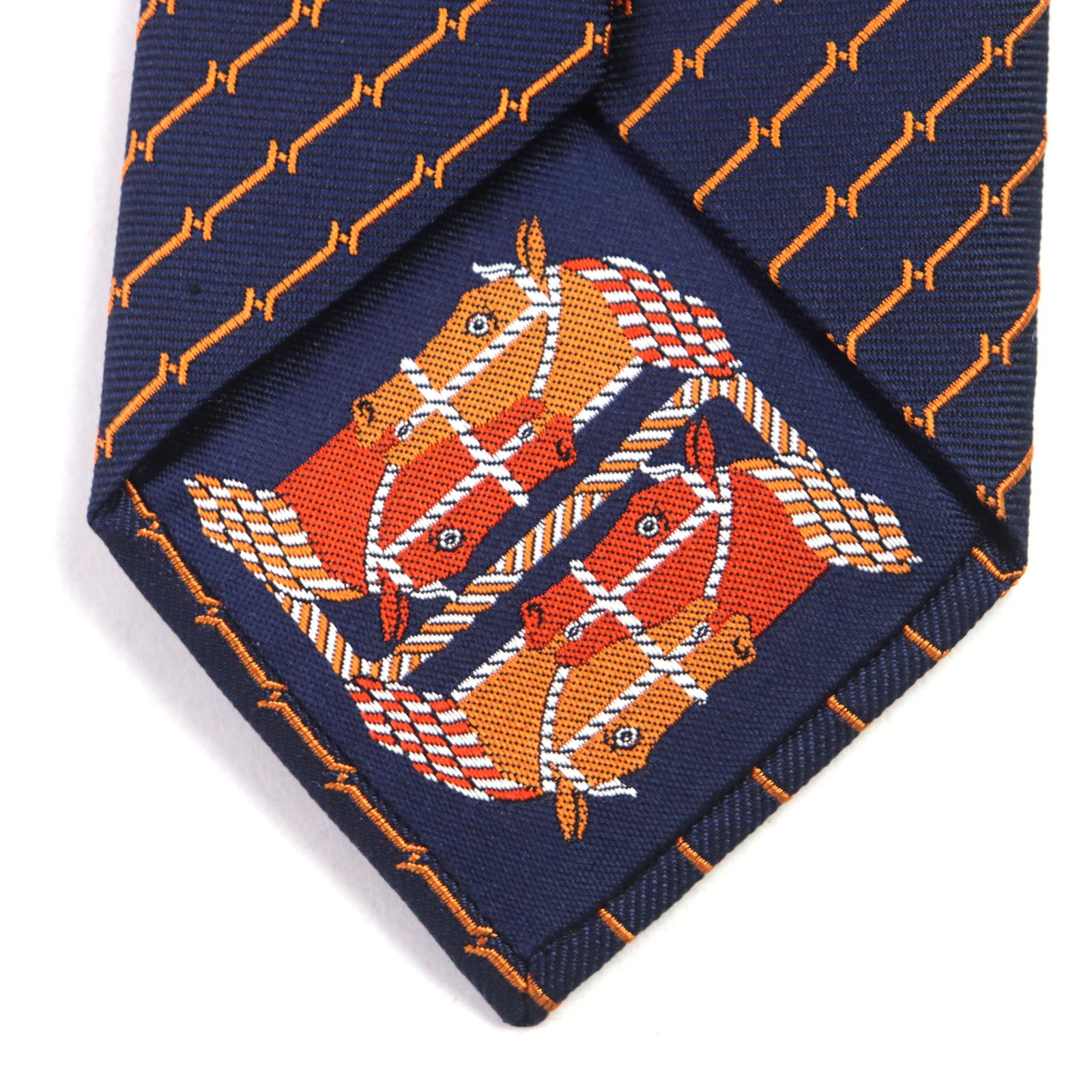 Hermes Silk Tie H Logo Stripe 2.8"