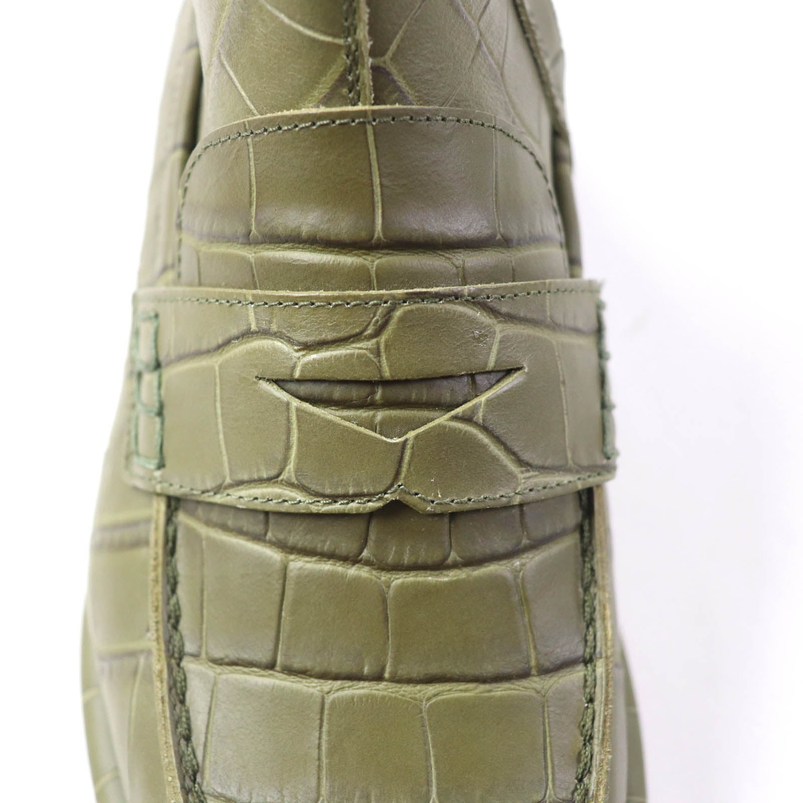 LOEWE Crocodile Embossed Leather Loafers Boots