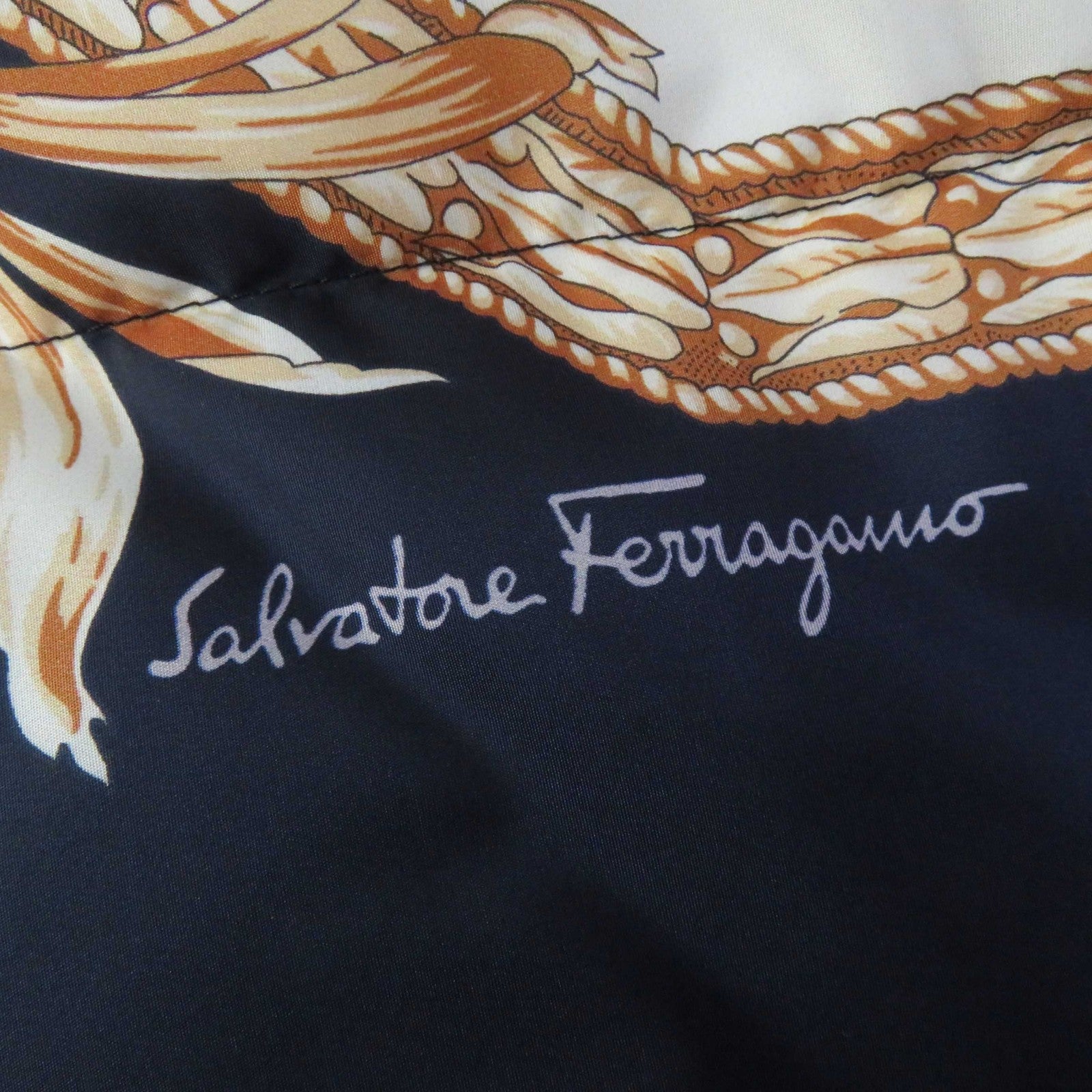 Salvatore Ferragamo Reversible Down Coat Navy/Multi Women