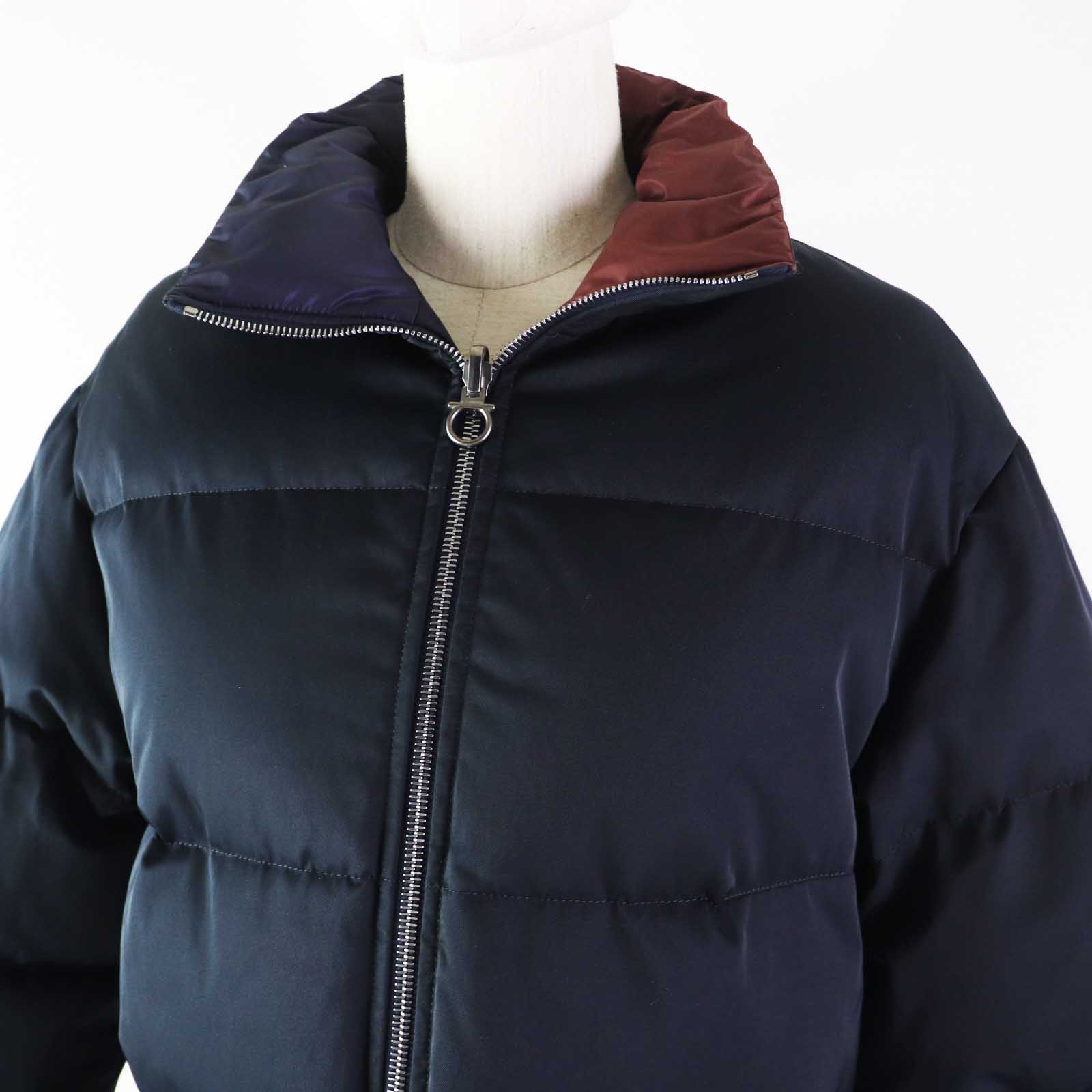 Salvatore Ferragamo Reversible Down Coat Navy/Multi Women