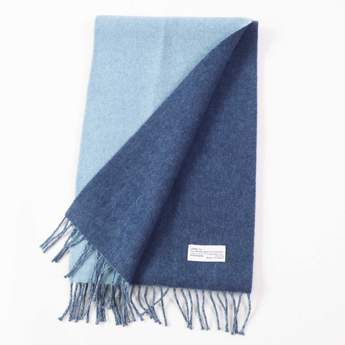 LOEWE Wool Cashmere Anagram Fringe Scarf