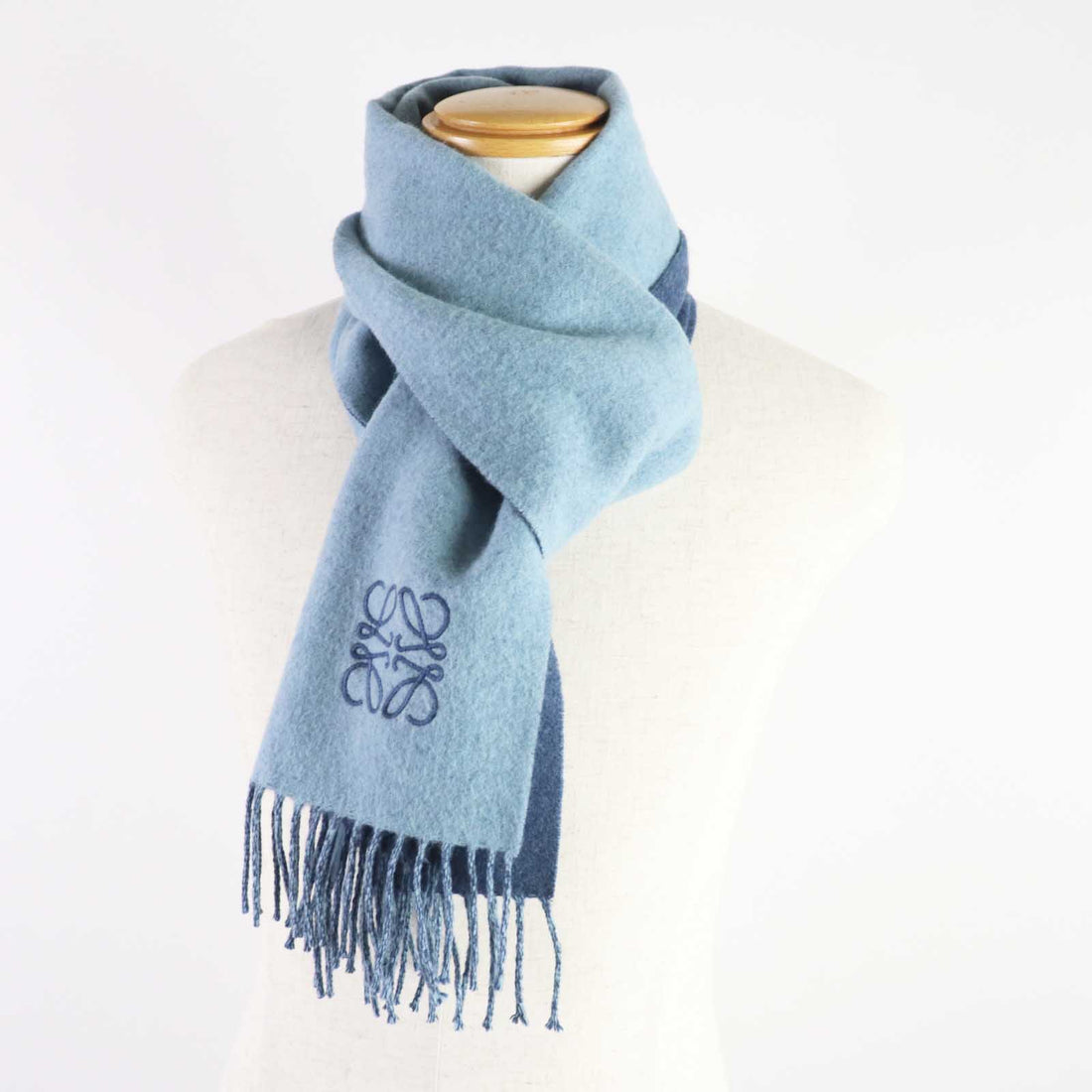 LOEWE Wool Cashmere Anagram Fringe Scarf