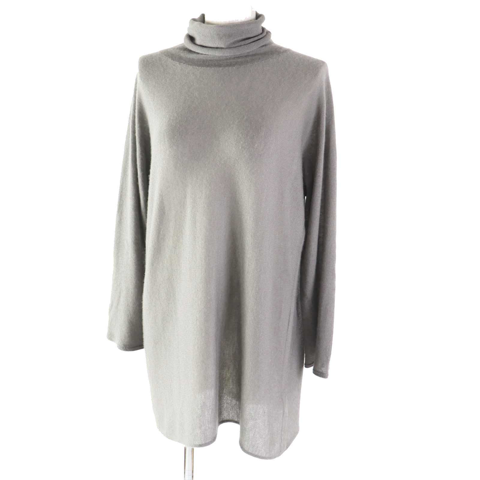 HERMES Vintage Cashmere Knit Gray M Women