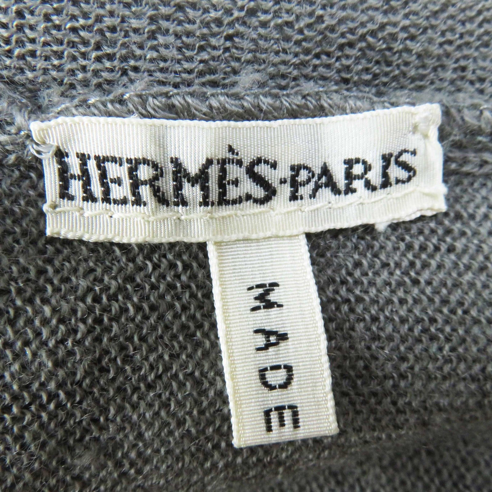 HERMES Vintage Cashmere Knit Gray M Women