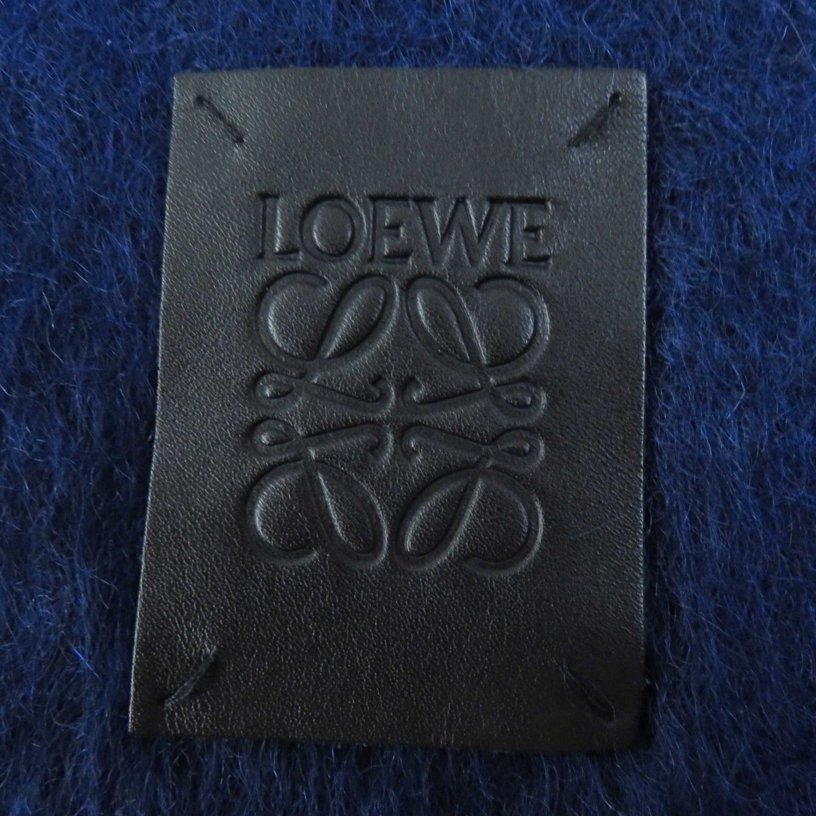 Loewe Mohair Wool Leather Patch Scarf