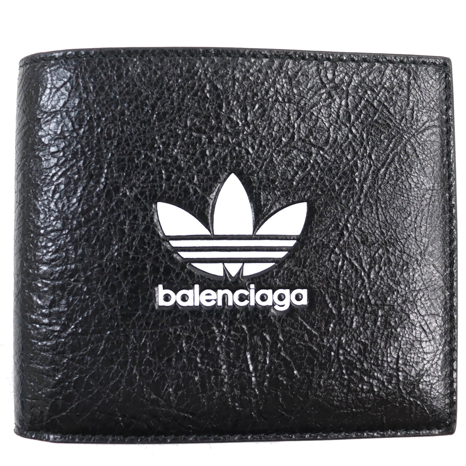 Balenciaga Leather Bifold Wallet with Logo