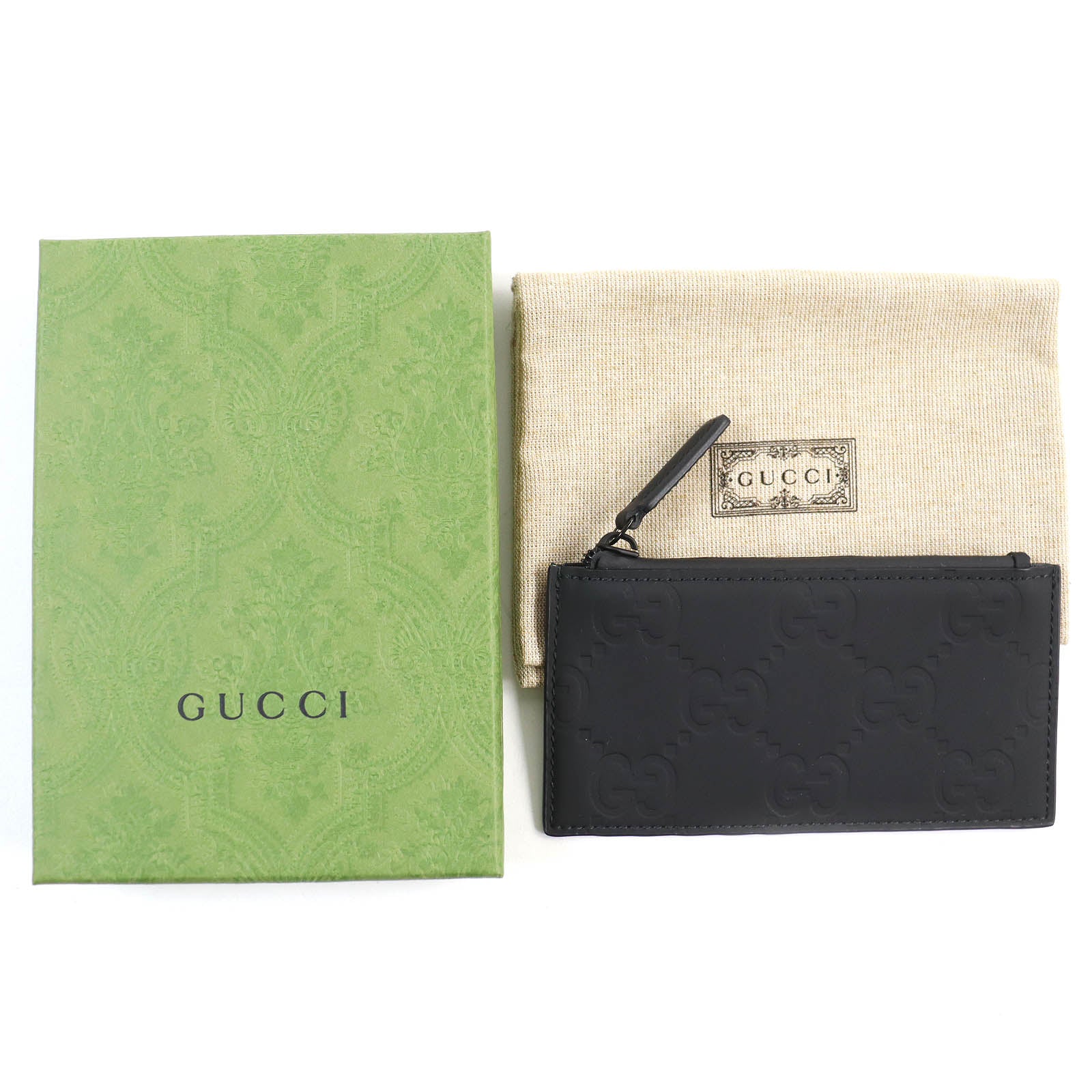 Gucci GG Rubber Effect Zip Card Case