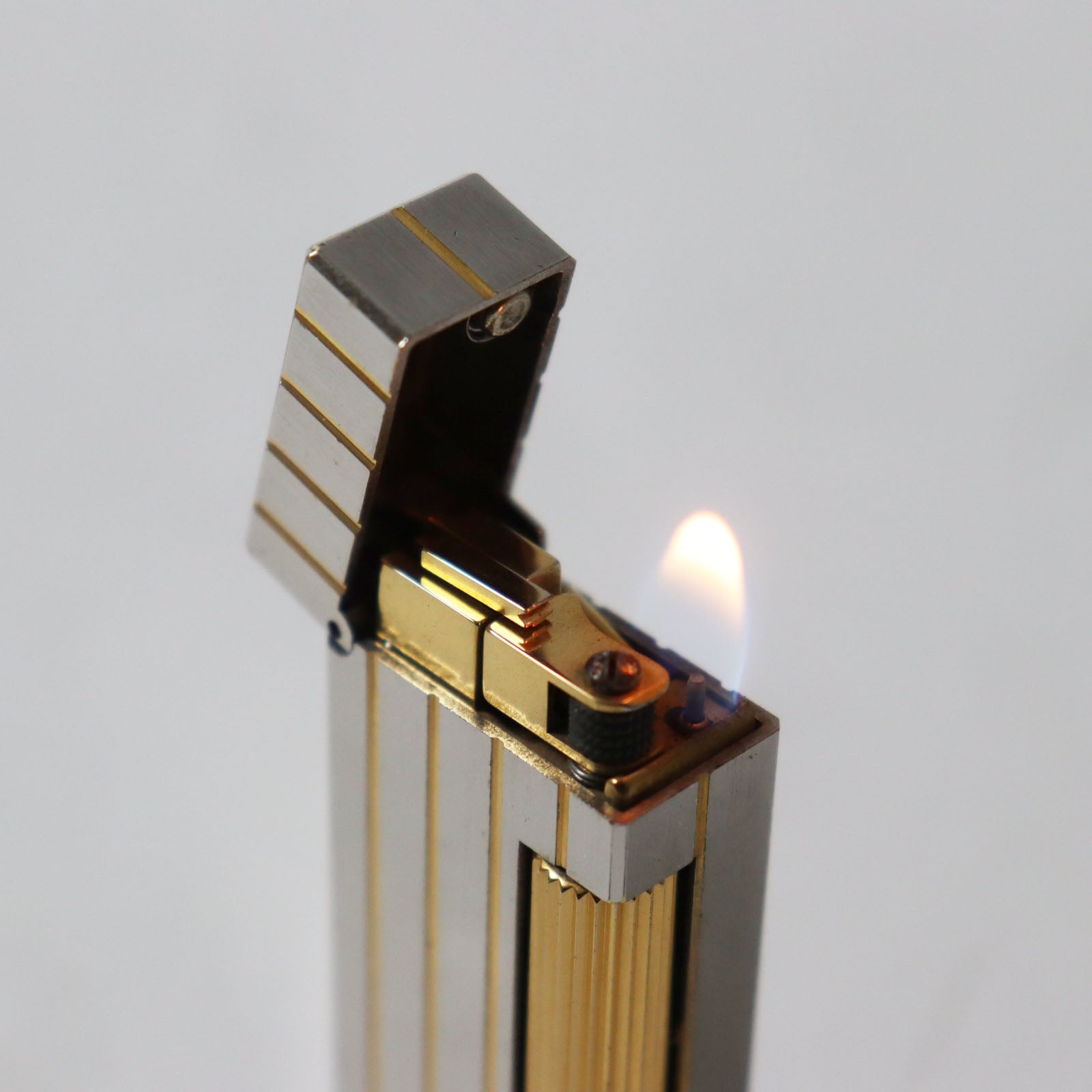 Dunhill Roller Type Gas Lighter Silver Gold