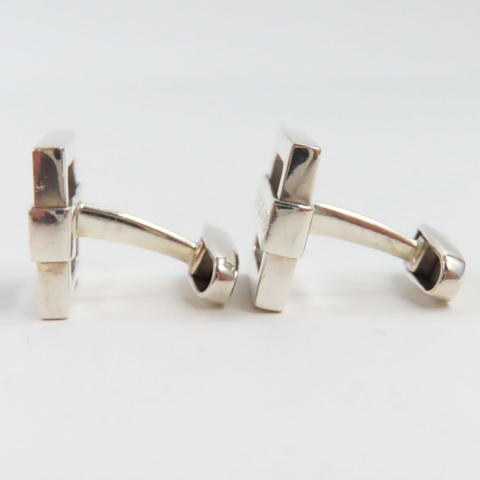 Bvlgari Silver Cufflinks SV925 Engraved Logo