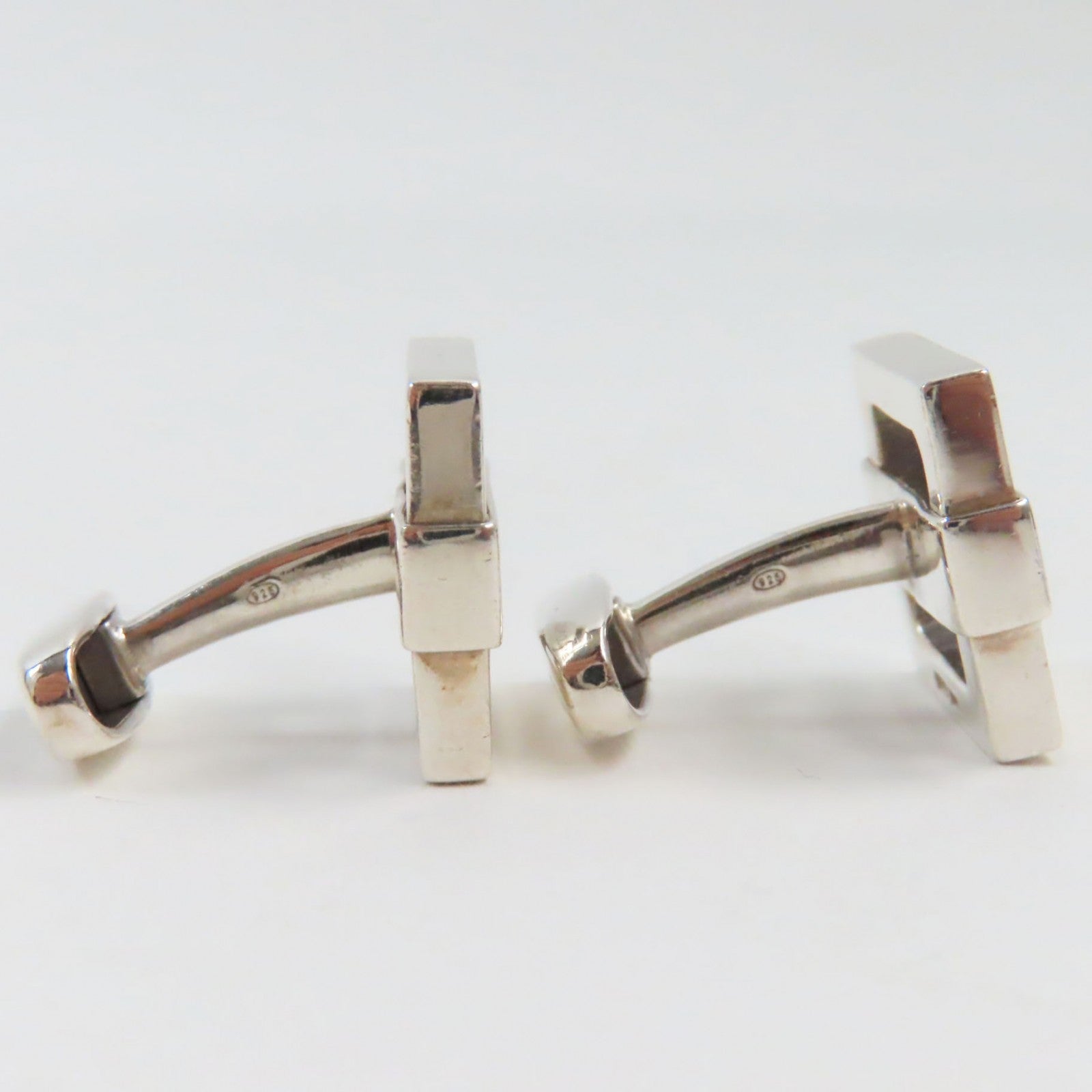 Bvlgari Silver Cufflinks SV925 Engraved Logo