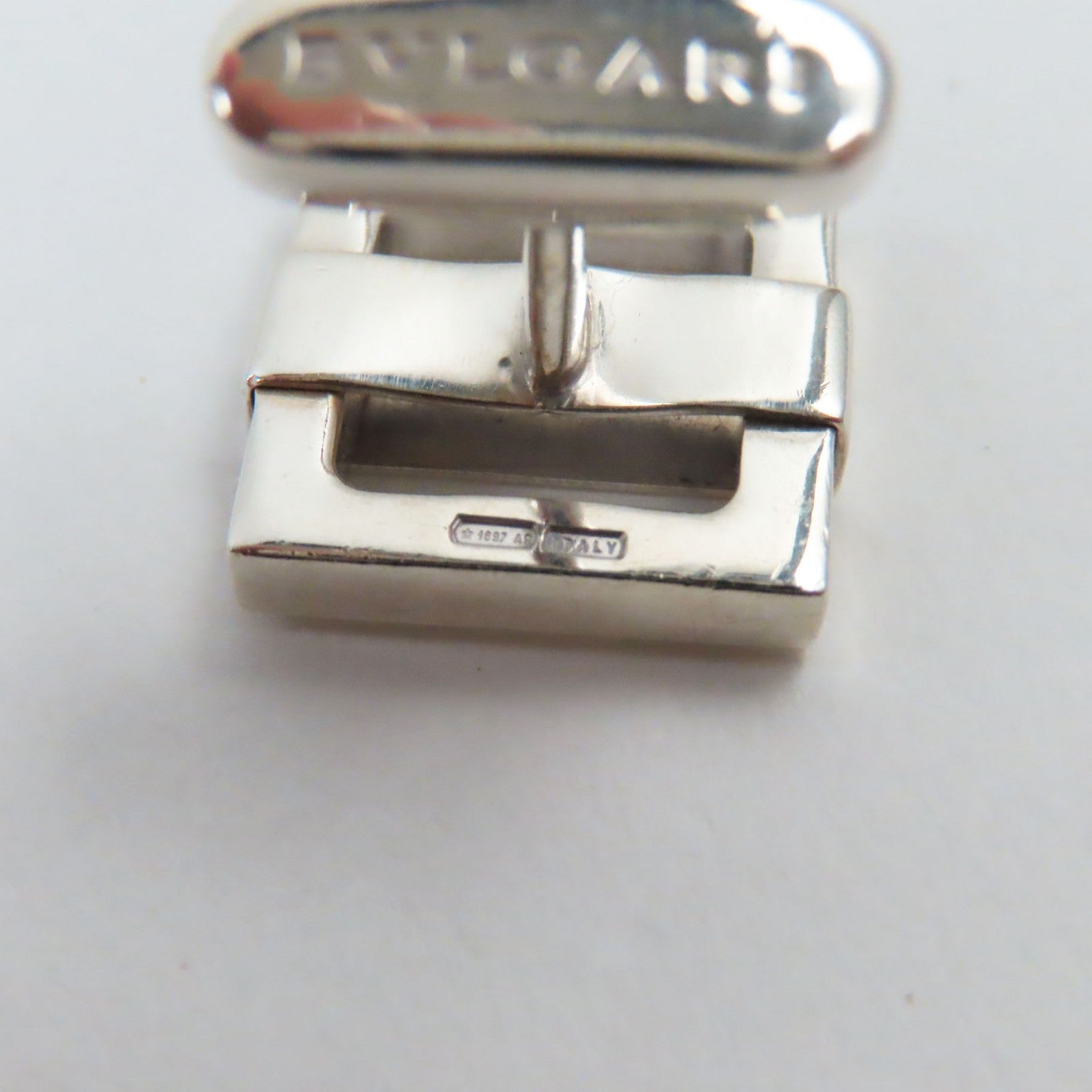 Bvlgari Silver Cufflinks SV925 Engraved Logo