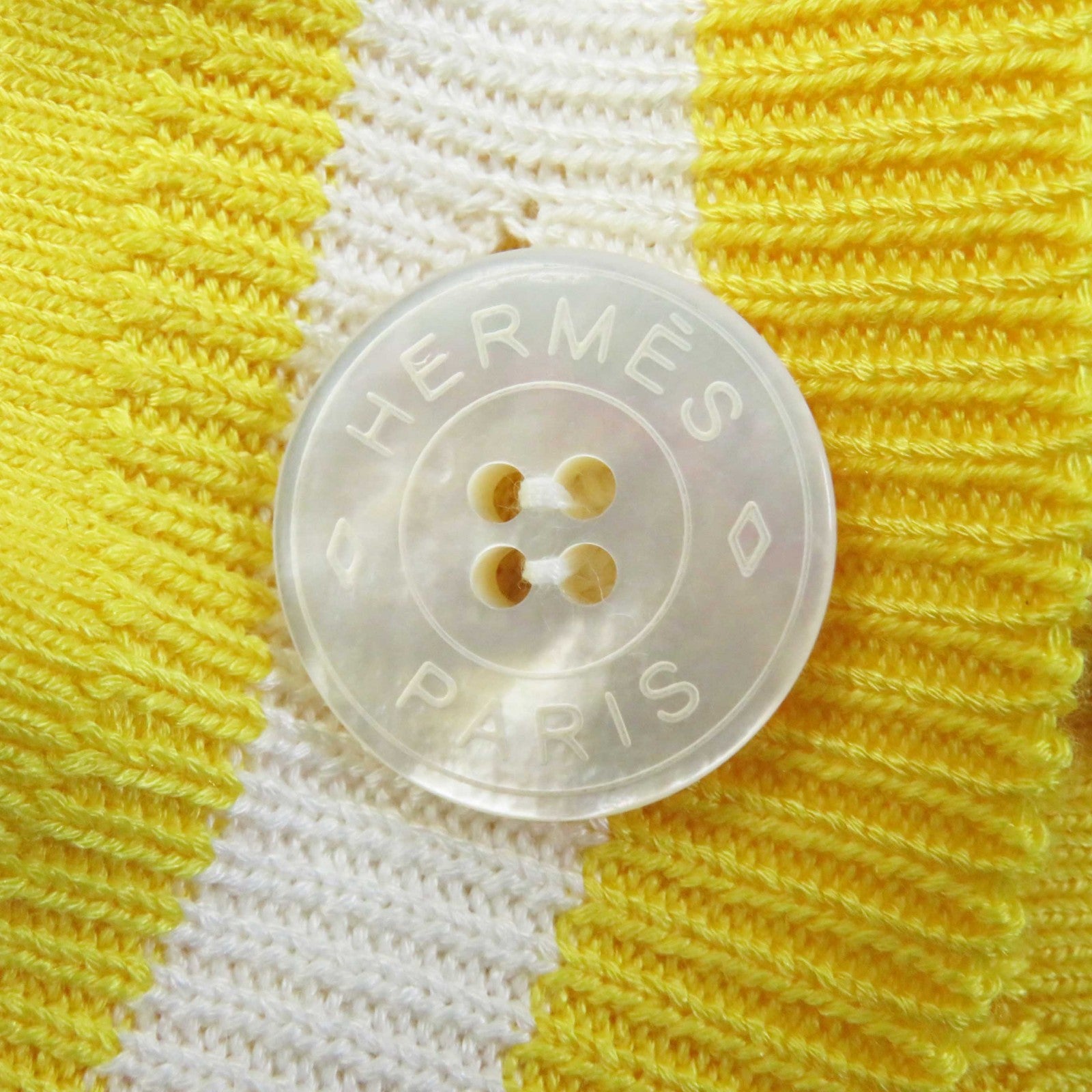 Hermes Silk Rayon Cardigan 40 Yellow