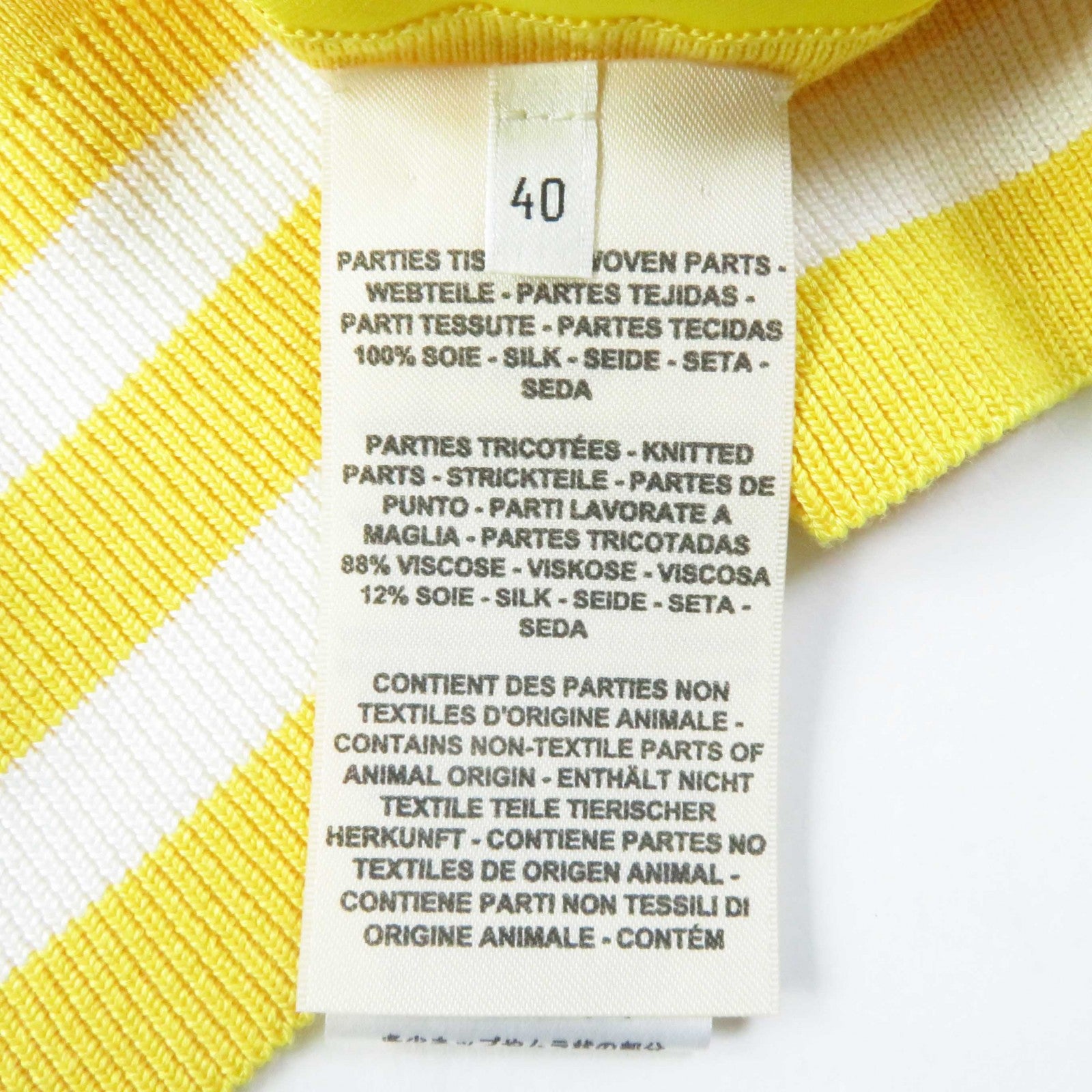 Hermes Silk Rayon Cardigan 40 Yellow