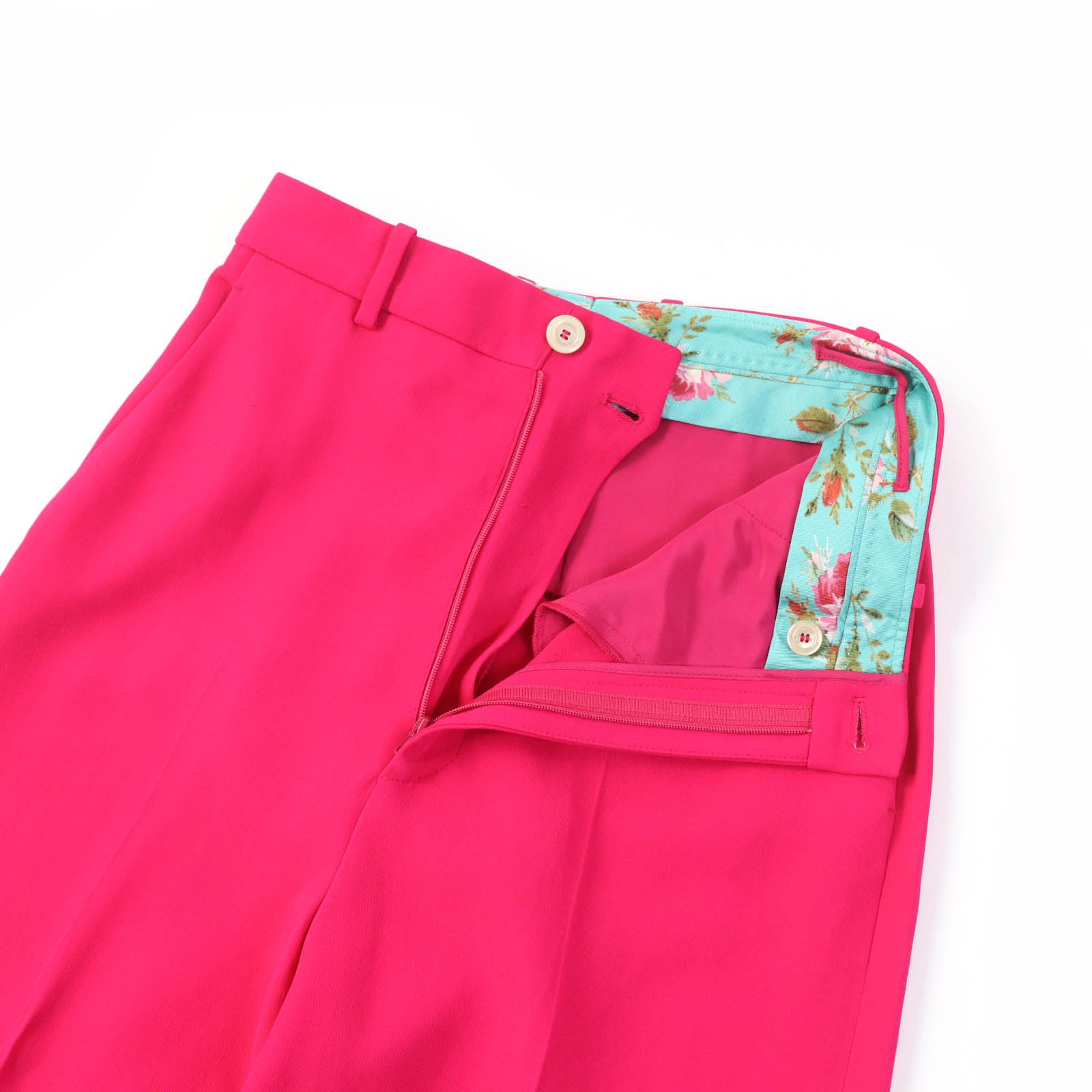 Gucci Floral Cropped Pants Pink 38