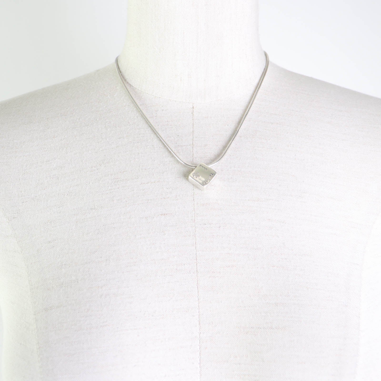 Chanel Camellia Clover Logo Necklace SV925