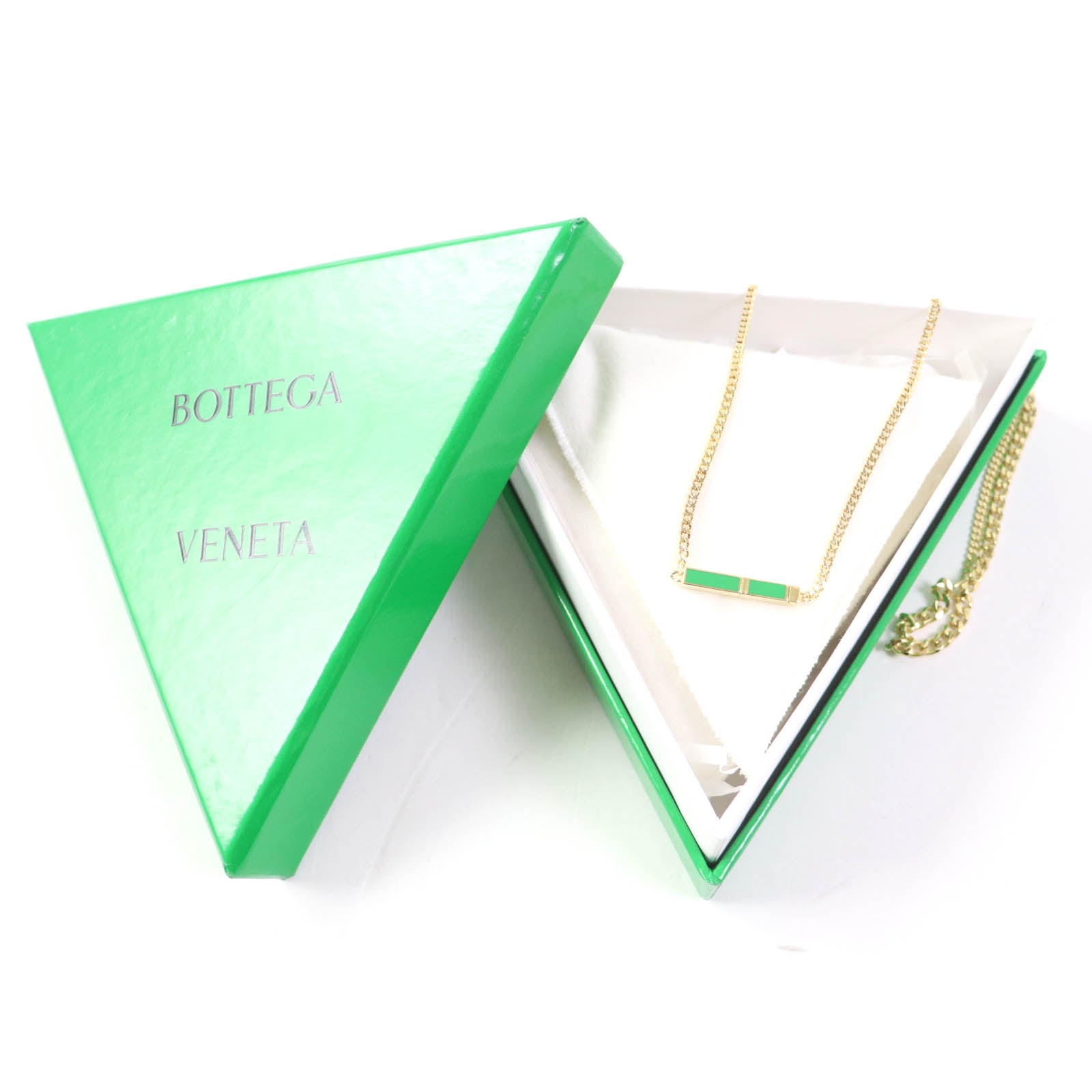 Bottega Veneta AG925 Necklace Gold Green